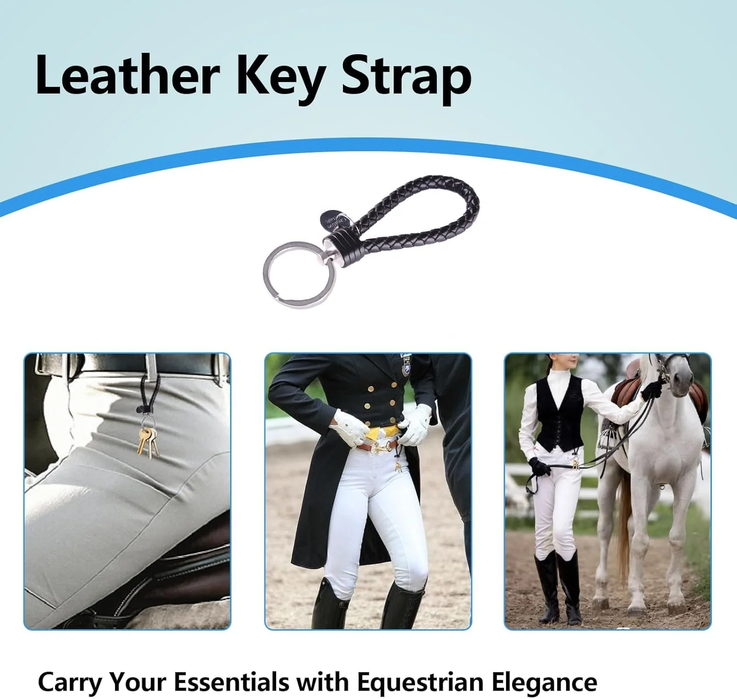 کمربند سوارکاری کشی الاستیک 1.5 اینچی با سگک دهنه اسب، بند کلید سورسینگل، مشکی کلاسیک برای ورزش های اسب سواری، لوازم و تجهیزات سوارکاری زنانه کمربند سوارکاری کشی الاستیک 1.5 اینچی با سگک دهنه اسب، بند کلید سورسینگل، مشکی کلاسیک برای ورزش های اسب سواری، لوازم و تجهیزات سوارکاری زنانه