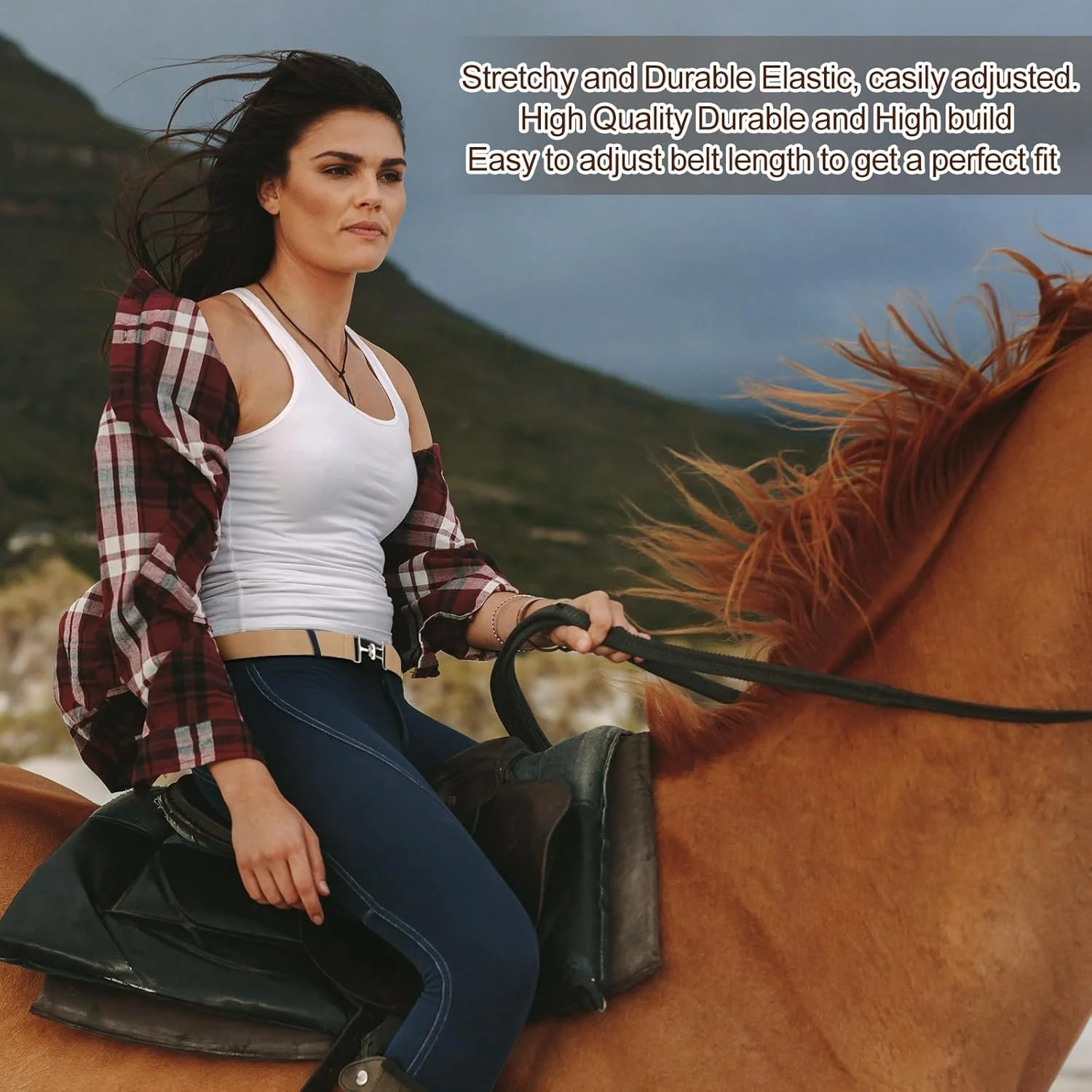 کمربند سوارکاری کشی 1.5 اینچی زنانه، کمربند الاستیک سوارکاری، کمربند اسب سواری، کمربند دهنه اسب برای زنان، مناسب برای ورزش های اسب سواری کمربند سوارکاری کشی 1.5 اینچی زنانه، کمربند الاستیک سوارکاری، کمربند اسب سواری، کمربند دهنه اسب برای زنان، مناسب برای ورزش های اسب سواری