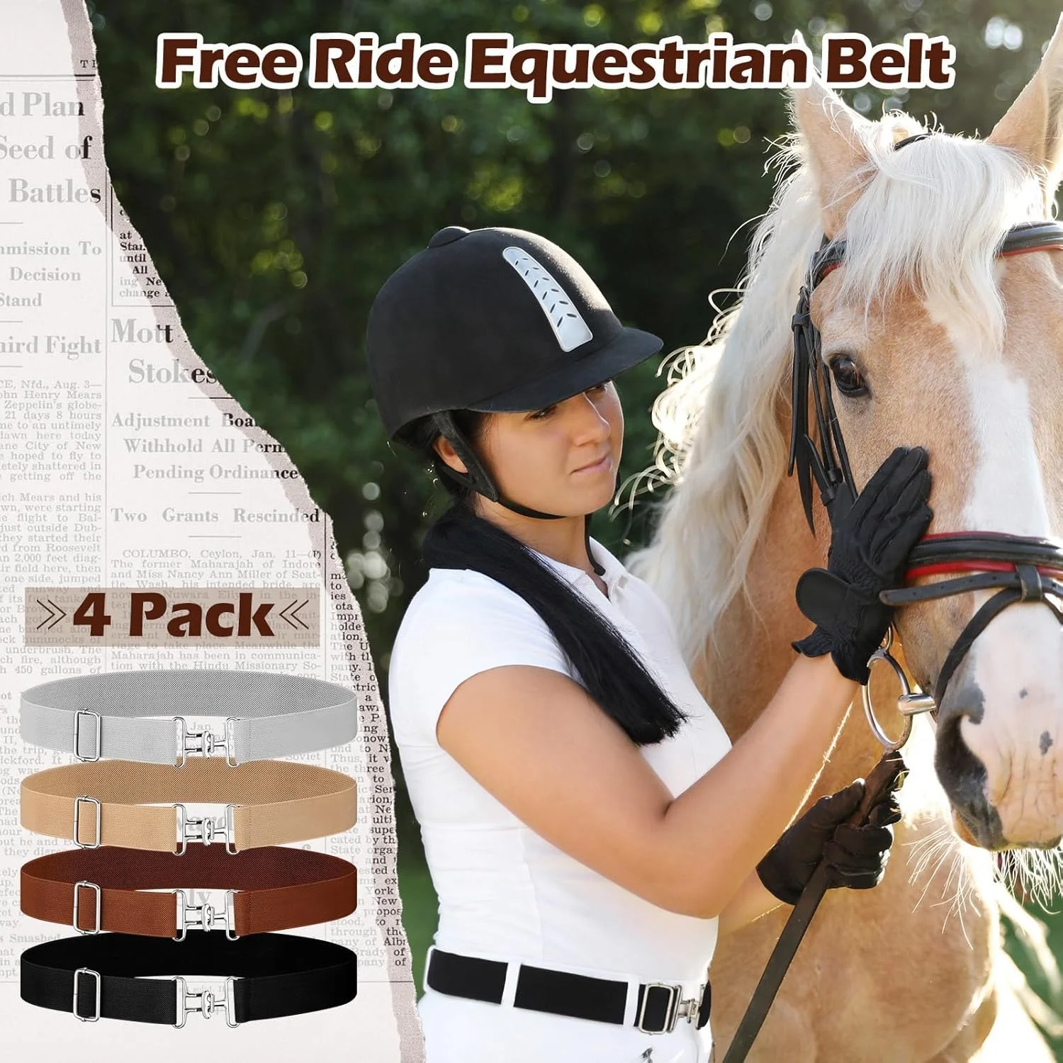 کمربند سوارکاری کشی 1.5 اینچی زنانه، کمربند الاستیک سوارکاری، کمربند اسب سواری، کمربند دهنه اسب برای زنان، مناسب برای ورزش های اسب سواری کمربند سوارکاری کشی 1.5 اینچی زنانه، کمربند الاستیک سوارکاری، کمربند اسب سواری، کمربند دهنه اسب برای زنان، مناسب برای ورزش های اسب سواری