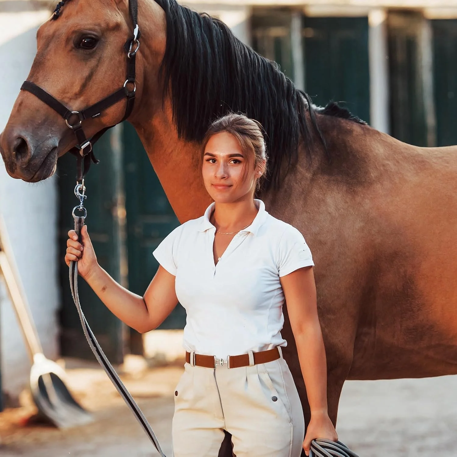 کمربند سوارکاری کشی 1.5 اینچی زنانه، کمربند الاستیک سوارکاری، کمربند اسب سواری، کمربند دهنه اسب برای زنان، مناسب برای ورزش های اسب سواری کمربند سوارکاری کشی 1.5 اینچی زنانه، کمربند الاستیک سوارکاری، کمربند اسب سواری، کمربند دهنه اسب برای زنان، مناسب برای ورزش های اسب سواری