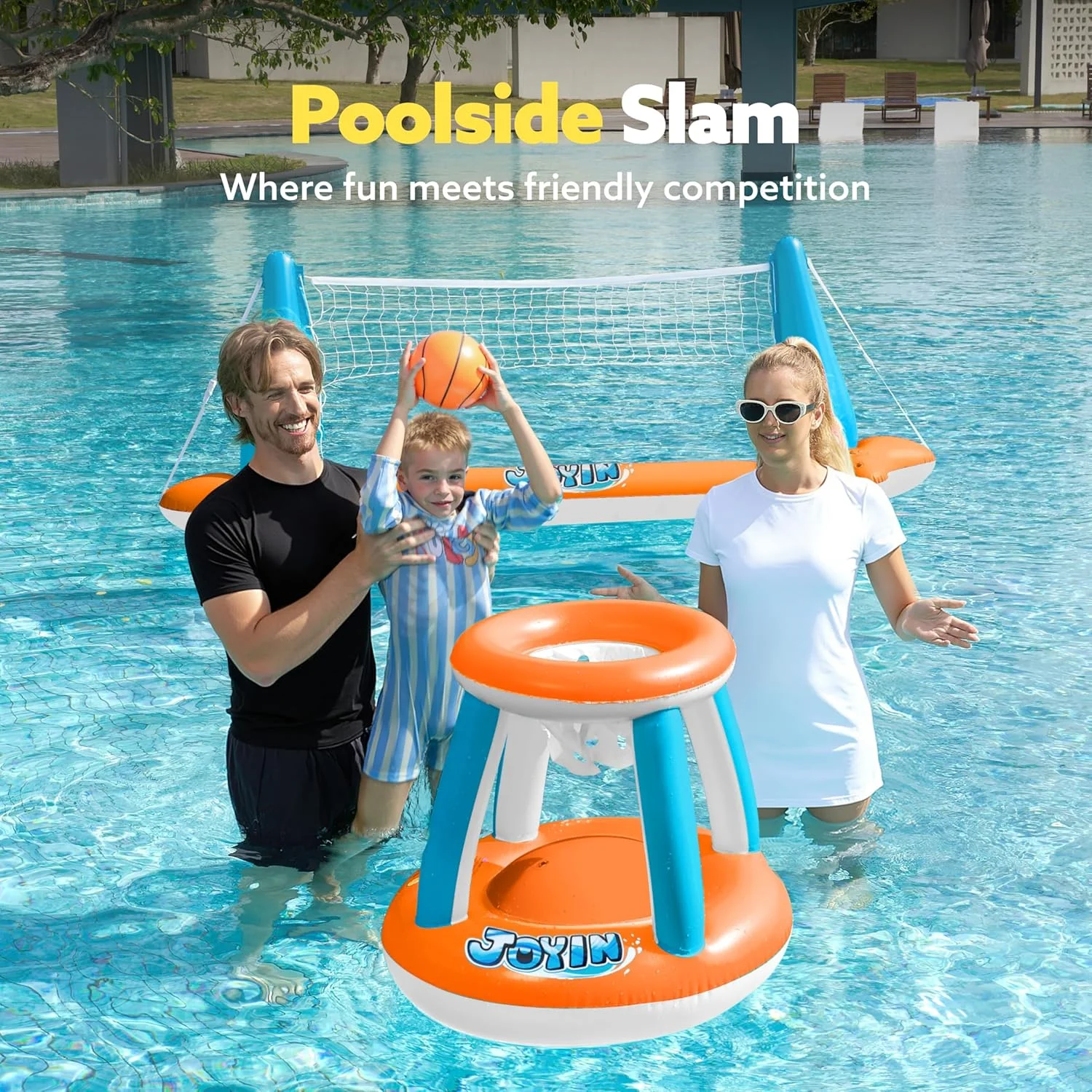 مجموعه شناور بادی استخر JOYIN شامل تور والیبال و حلقه های بسکتبال; توپ ها برای بازی شنای کودکان و بزرگسالان، شناور، وسایل شناور تابستانی، زمین والیبال (266x71x89 سانتی متر)|بسکتبال (68x58x68 سانتی متر) شامل می شود. مجموعه شناور بادی استخر JOYIN شامل تور والیبال و حلقه های بسکتبال; توپ ها برای بازی شنای کودکان و بزرگسالان، شناور، وسایل شناور تابستانی، زمین والیبال (266x71x89 سانتی متر)|بسکتبال (68x58x68 سانتی متر) شامل می شود.
