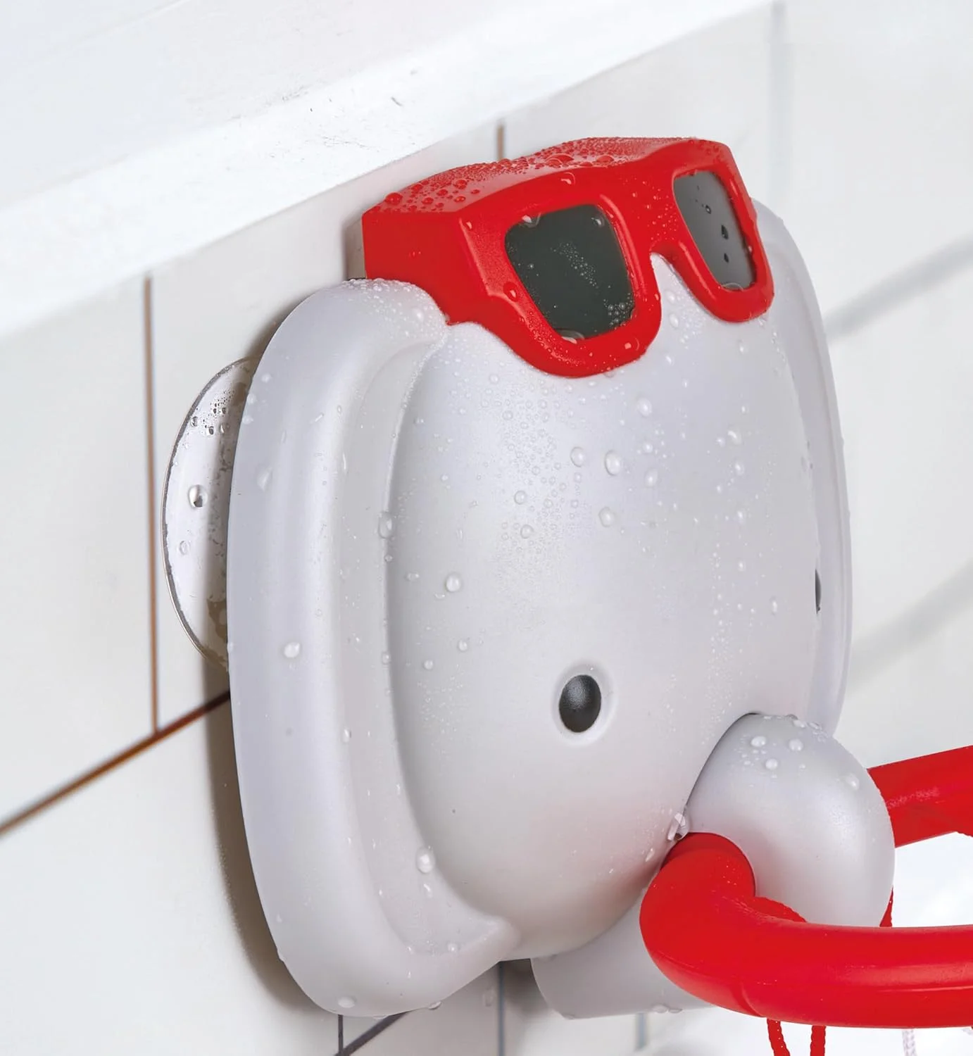 هاپه فیل بسکتبال دوست حمام | حلقه شناور سرگرم کننده و ست توپ برای بازی در وان حمام | 4 توپ شناور نرم | فنجان های مکش برای اتصال آسان | توری تاشو برای نگهداری آسان | اسباب بازی های حمام و استخر