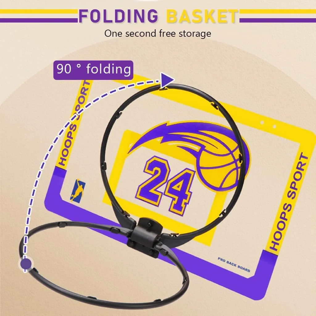 ست حلقه بسکتبال دیواری و اسباب بازی بسکتبال HANNEA® برای کودکان، آویز دیواری تاشو مناسب داخل خانه، قطر 24 سانتی متر، مناسب برای کودکان 4 تا 8 سال ست حلقه بسکتبال دیواری و اسباب بازی بسکتبال HANNEA® برای کودکان، آویز دیواری تاشو مناسب داخل خانه، قطر 24 سانتی متر، مناسب برای کودکان 4 تا 8 سال