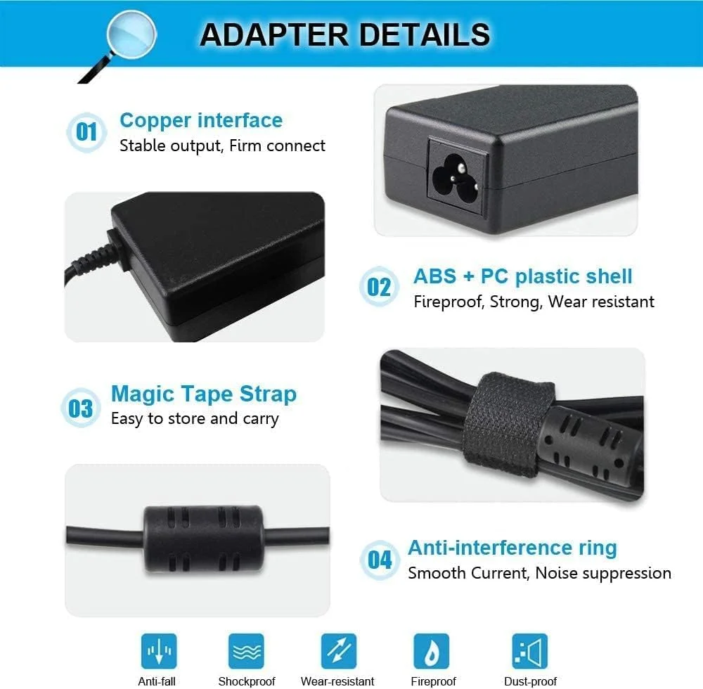 آداپتور برق لپ تاپ TUEQQJH 19V 4.74A 90W سازگار با شارژر کامپیوتر لپ تاپ Acer، منبع تغذیه سیم برق کامپیوتر نوت بوک (سازگار با 75W 65W) کانکتور