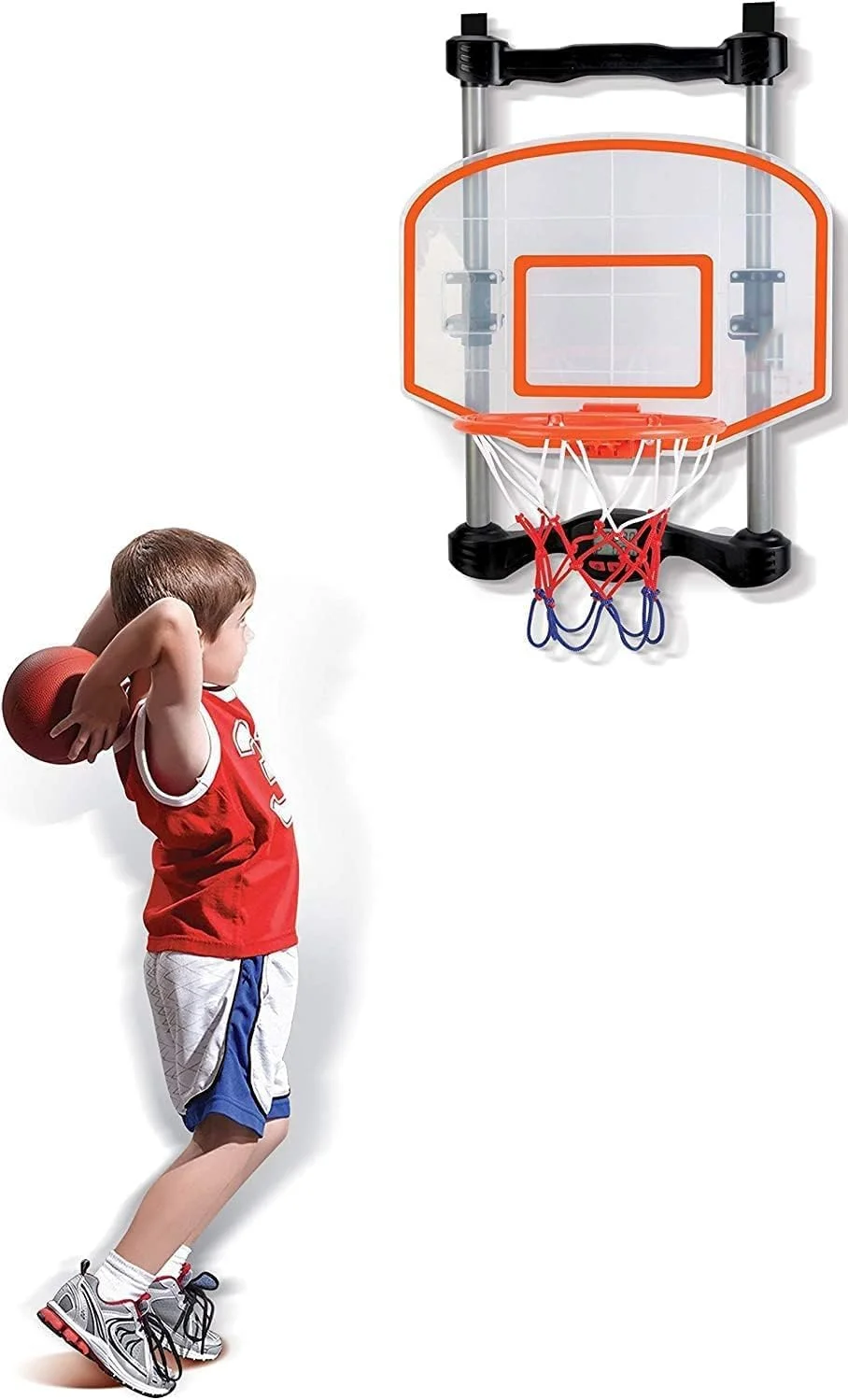 ست حلقه بسکتبال کودک گلد مانتیس - مینی تخته بسکتبال دیواری داخلی با توپ و تور برای کودکان نوپا، پسران و دختران | بازی پرتاب بسکتبال برای بازی در خانه و اتاق خواب ست حلقه بسکتبال کودک گلد مانتیس - مینی تخته بسکتبال دیواری داخلی با توپ و تور برای کودکان نوپا، پسران و دختران | بازی پرتاب بسکتبال برای بازی در خانه و اتاق خواب