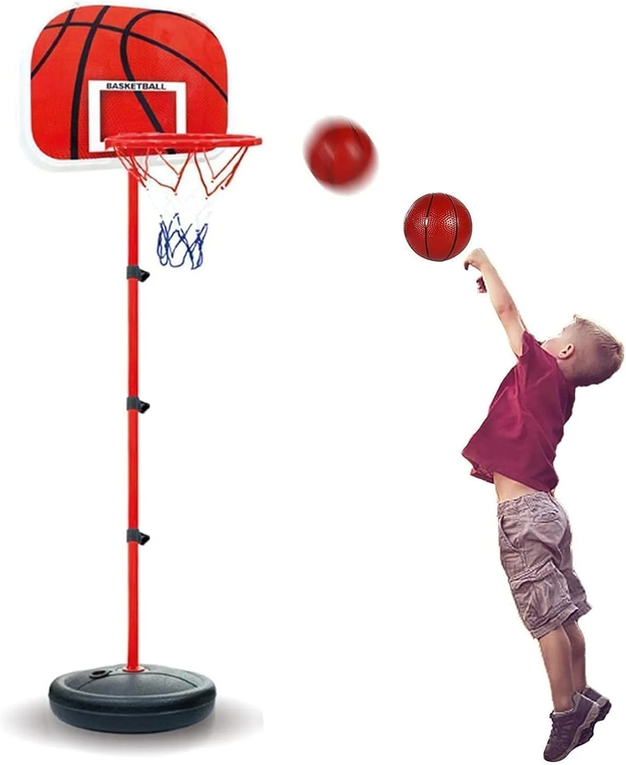 ست حلقه بسکتبال مینی قابل حمل HALAMODO، حلقه بسکتبال آویز قابل تنظیم داخلی، تخته بسکتبال مینی برای بازی کودکان ست حلقه بسکتبال مینی قابل حمل HALAMODO، حلقه بسکتبال آویز قابل تنظیم داخلی، تخته بسکتبال مینی برای بازی کودکان