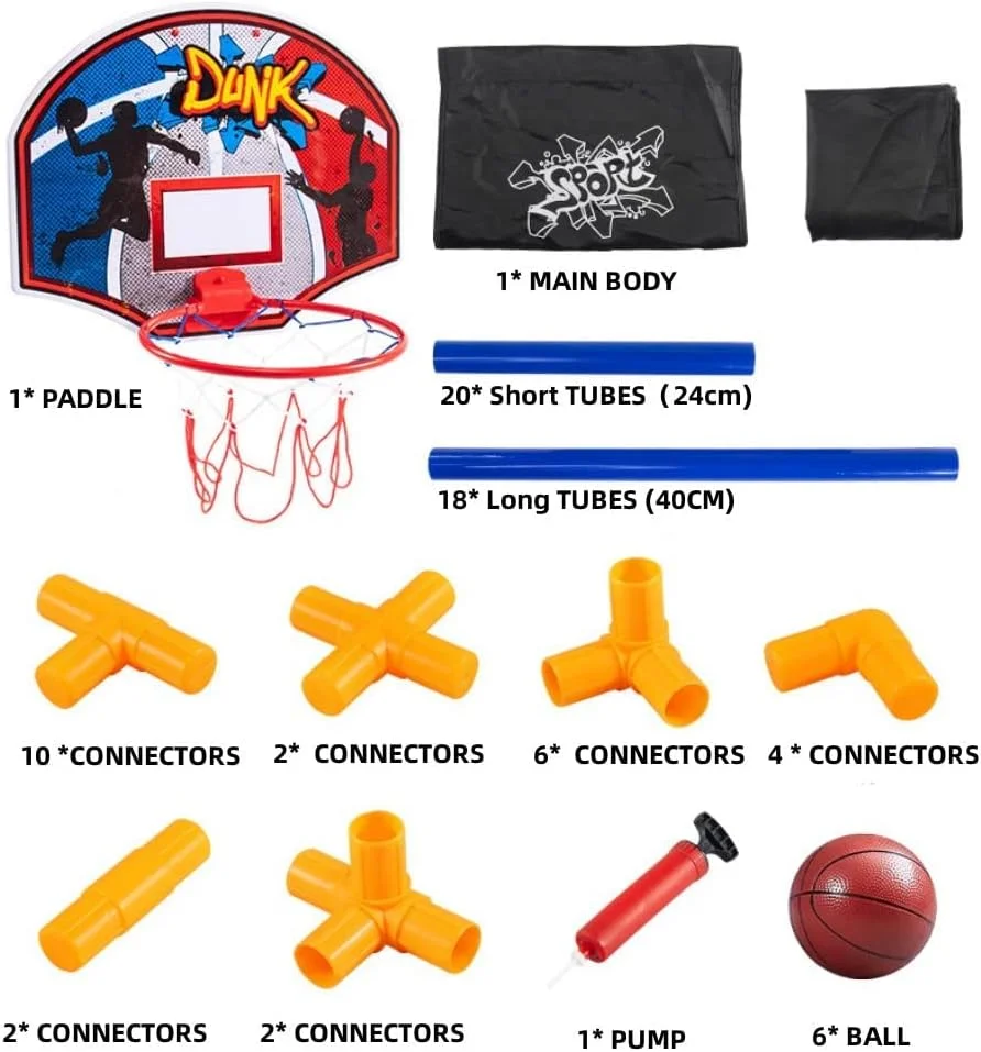 ست بازی بسکتبال آرکید کودکان به همراه 6 توپ، حلقه بسکتبال مناسب فضای داخلی/خارجی برای کودکان 2 تا 15 سال ست بازی بسکتبال آرکید کودکان به همراه 6 توپ، حلقه بسکتبال مناسب فضای داخلی/خارجی برای کودکان 2 تا 15 سال
