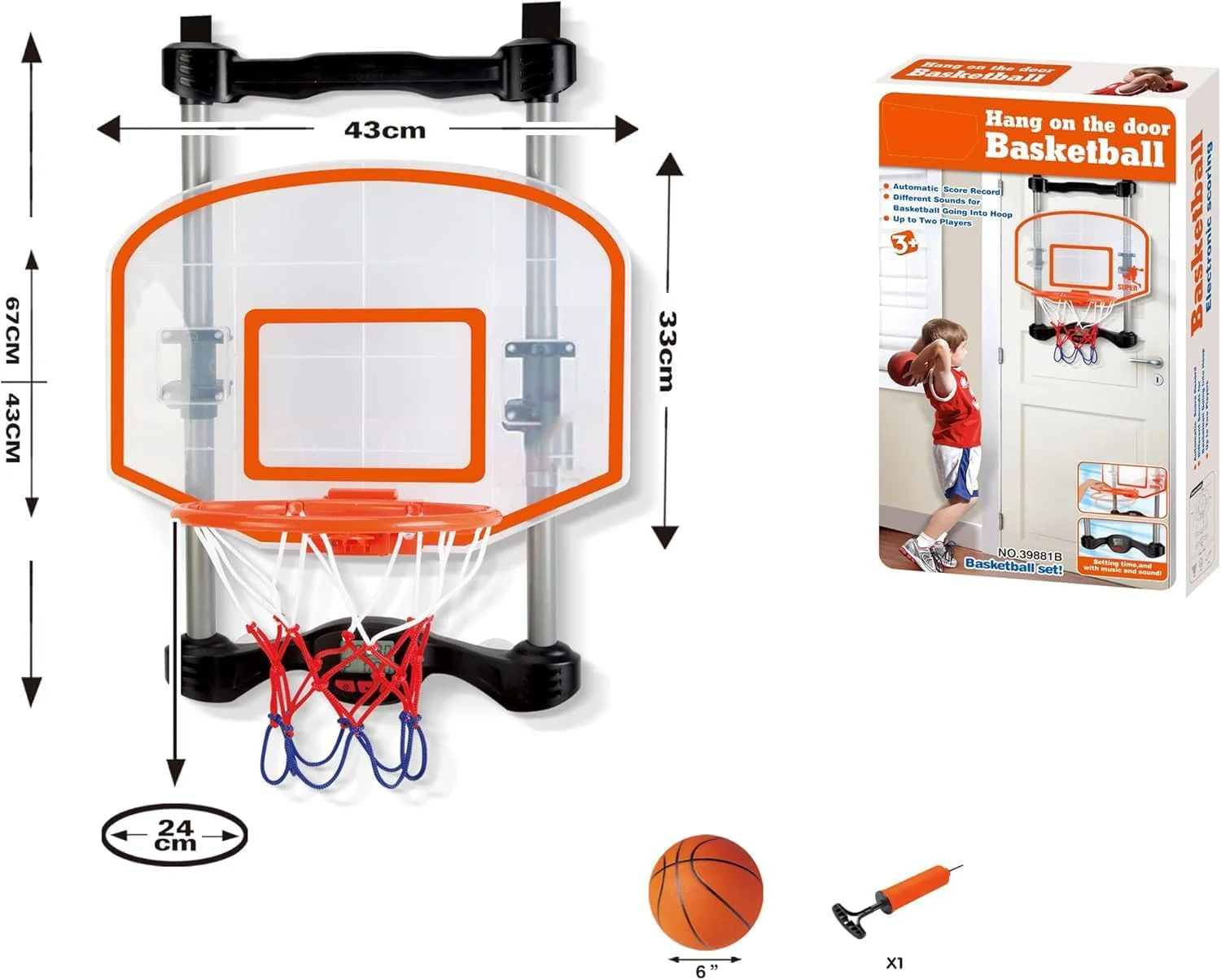 ست حلقه بسکتبال کودک گلد مانتیس - مینی تخته بسکتبال دیواری داخلی با توپ و تور برای کودکان نوپا، پسران و دختران | بازی پرتاب بسکتبال برای بازی در خانه و اتاق خواب ست حلقه بسکتبال کودک گلد مانتیس - مینی تخته بسکتبال دیواری داخلی با توپ و تور برای کودکان نوپا، پسران و دختران | بازی پرتاب بسکتبال برای بازی در خانه و اتاق خواب