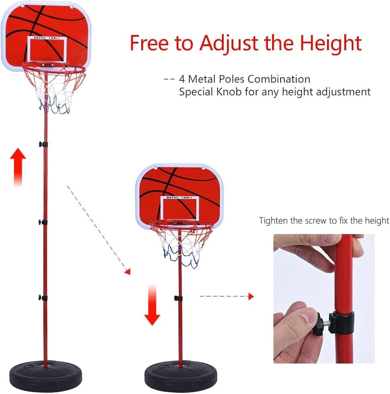 ست حلقه بسکتبال مینی قابل حمل HALAMODO، حلقه بسکتبال آویز قابل تنظیم داخلی، تخته بسکتبال مینی برای بازی کودکان ست حلقه بسکتبال مینی قابل حمل HALAMODO، حلقه بسکتبال آویز قابل تنظیم داخلی، تخته بسکتبال مینی برای بازی کودکان