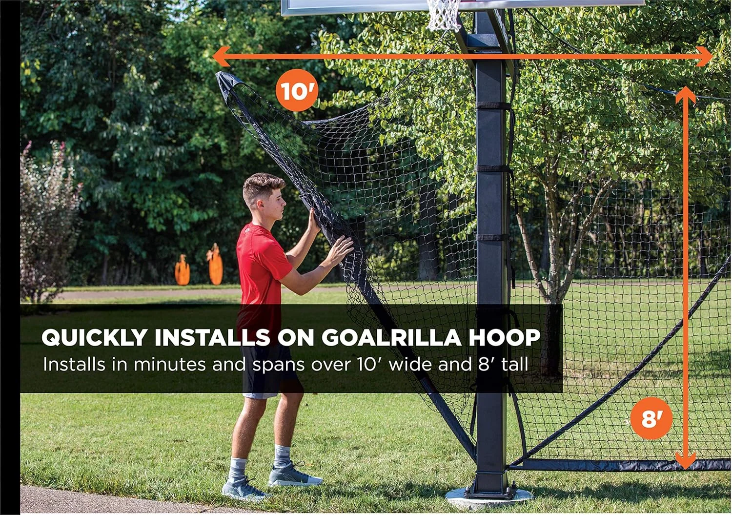 سیستم توری محافظ توپ Goalrilla Yard Guard با قابلیت تاشو آسان، نصب سریع بر روی هر حلقه بسکتبال Goalrilla سیستم توری محافظ توپ Goalrilla Yard Guard با قابلیت تاشو آسان، نصب سریع بر روی هر حلقه بسکتبال Goalrilla