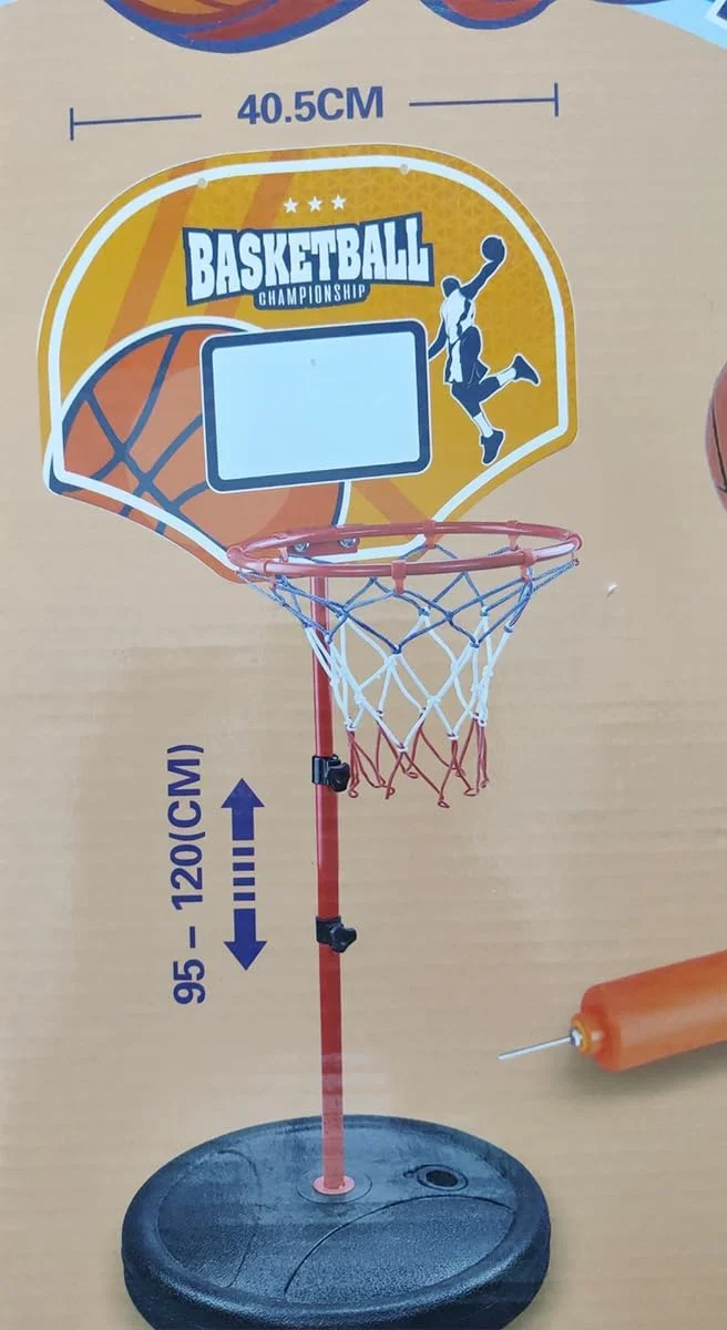 ست بسکتبال کودکان ECVV شامل پایه، حلقه، تور بسکتبال با ارتفاع قابل تنظیم. مجموعه تخته بسکتبال اسباب بازی هدف بسکتبال کودکان با توپ و تلمبه مناسب برای کودکان 3، 4، 5 و 6 ساله، هدیه فعالیت ورزشی داخل و خارج از خانه