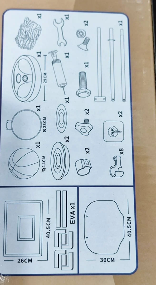 ست بسکتبال کودکان ECVV شامل پایه، حلقه، تور بسکتبال با ارتفاع قابل تنظیم. مجموعه تخته بسکتبال اسباب بازی هدف بسکتبال کودکان با توپ و تلمبه مناسب برای کودکان 3، 4، 5 و 6 ساله، هدیه فعالیت ورزشی داخل و خارج از خانه