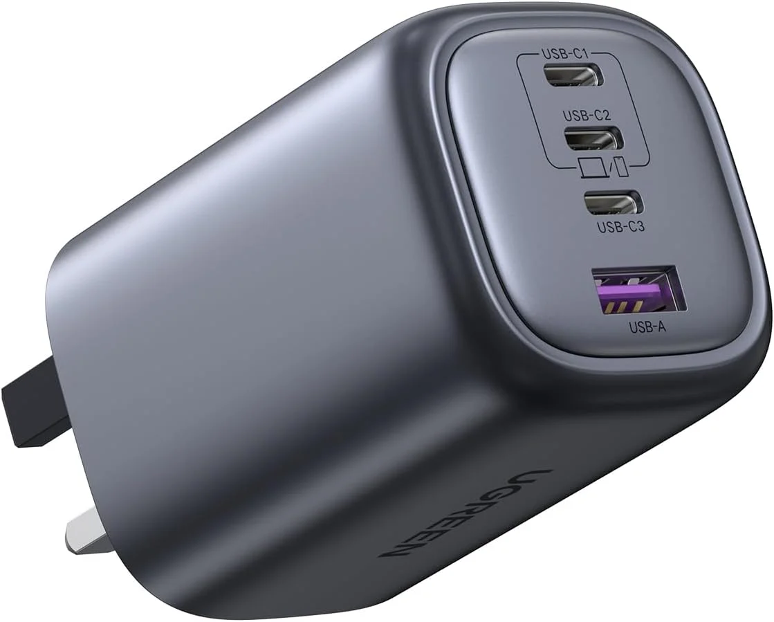شارژر ۱۰۰ واتی USB-C یوگرین Nexode، آداپتور شارژ سریع دیواری ۴ پورت Type C GaN سازگار با MacBook Air، HP/Dell/Lenovo، iPhone 17/16 Pro Max، Galaxy S25 Ultra