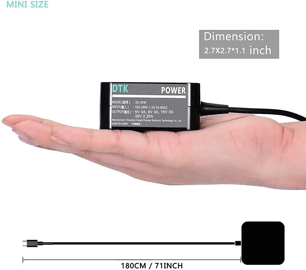 شارژر لپ تاپ 45 واتی USB C مدل DTK برای ایسوس، سامسونگ، Thinkpad Yoga، دل، لنوو، ایسر، اچ پی، نوت بوک، کامپیوتر، سیم برق، آداپتور AC، کانکتور Type C، مشکی، DTK-TYPE-45W-UK شارژر لپ تاپ 45 واتی USB C مدل DTK برای ایسوس، سامسونگ، Thinkpad Yoga، دل، لنوو، ایسر، اچ پی، نوت بوک، کامپیوتر، سیم برق، آداپتور AC، کانکتور Type C، مشکی، DTK-TYPE-45W-UK