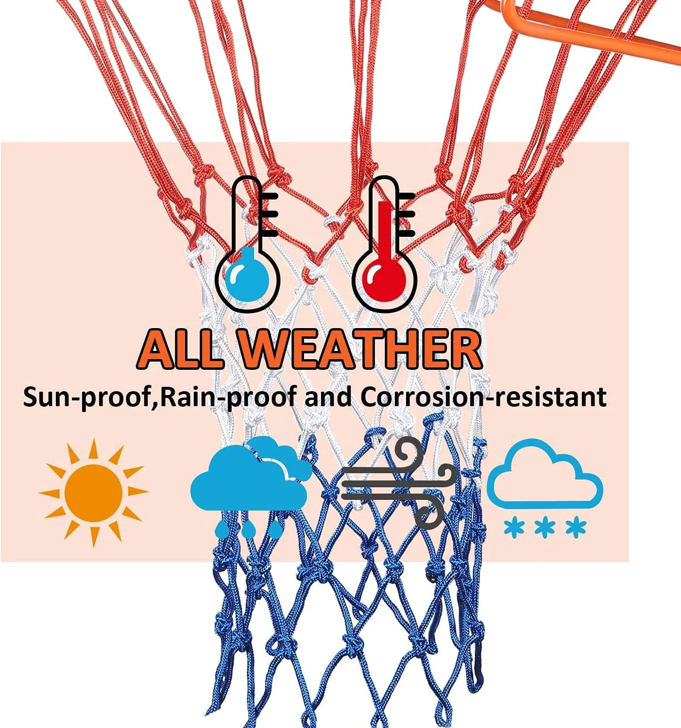 تور بسکتبال جایگزین DELFINO، 2 عدد، مناسب برای تقریباً هر آب و هوا، مناسب برای زمین های استاندارد داخلی یا خارجی، پلی استر 5.0 میلی متر، بادوام تور بسکتبال جایگزین DELFINO، 2 عدد، مناسب برای تقریباً هر آب و هوا، مناسب برای زمین های استاندارد داخلی یا خارجی، پلی استر 5.0 میلی متر، بادوام