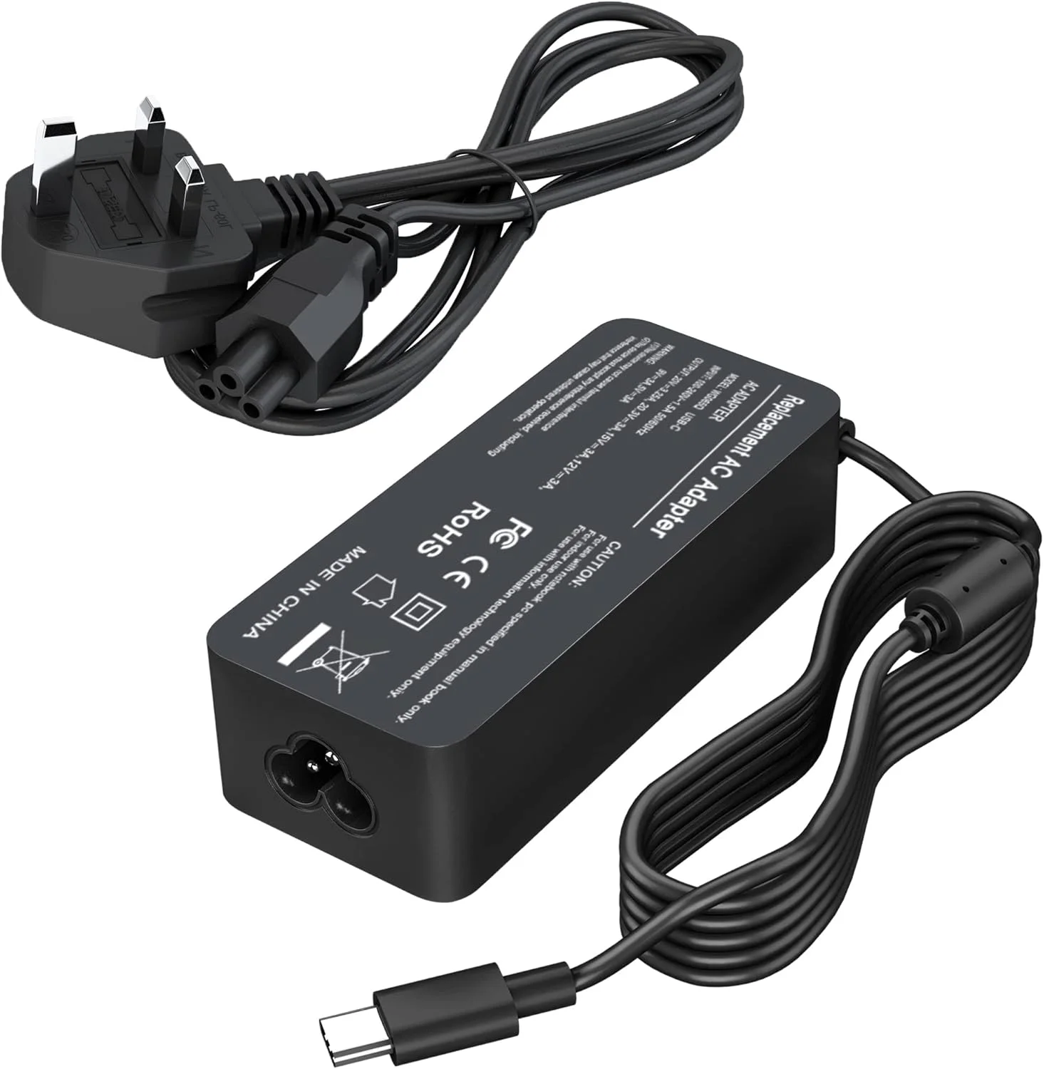 شارژر آداپتور برق USB C با توان 65W/45W، شارژر لپ تاپ PD نوع C قابل حمل، سیم منبع تغذیه برای MacBook/Pro/Air، Lenovo ThinkPad Chromebook، ASUS، Acer، Dell، Huawei، HP و سایر دستگاه ها با پورت Type C
