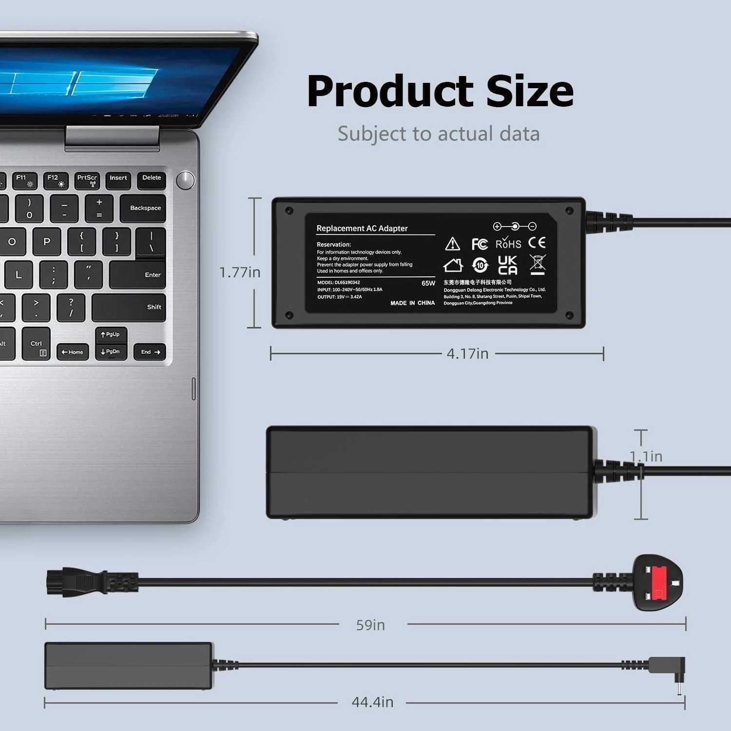 شارژر لپ تاپ 65 واتی جایگزین برای Acer Swift 1/3/5 SF114-34 SF114-32 SF114-33 SF315-41 SF315-52 Chromebook -431/CB3-111/CB5-571 آداپتور برق متناوب (کانکتور 3.0mm x 1.1mm) شارژر لپ تاپ 65 واتی جایگزین برای Acer Swift 1/3/5 SF114-34 SF114-32 SF114-33 SF315-41 SF315-52 Chromebook -431/CB3-111/CB5-571 آداپتور برق متناوب (کانکتور 3.0mm x 1.1mm)