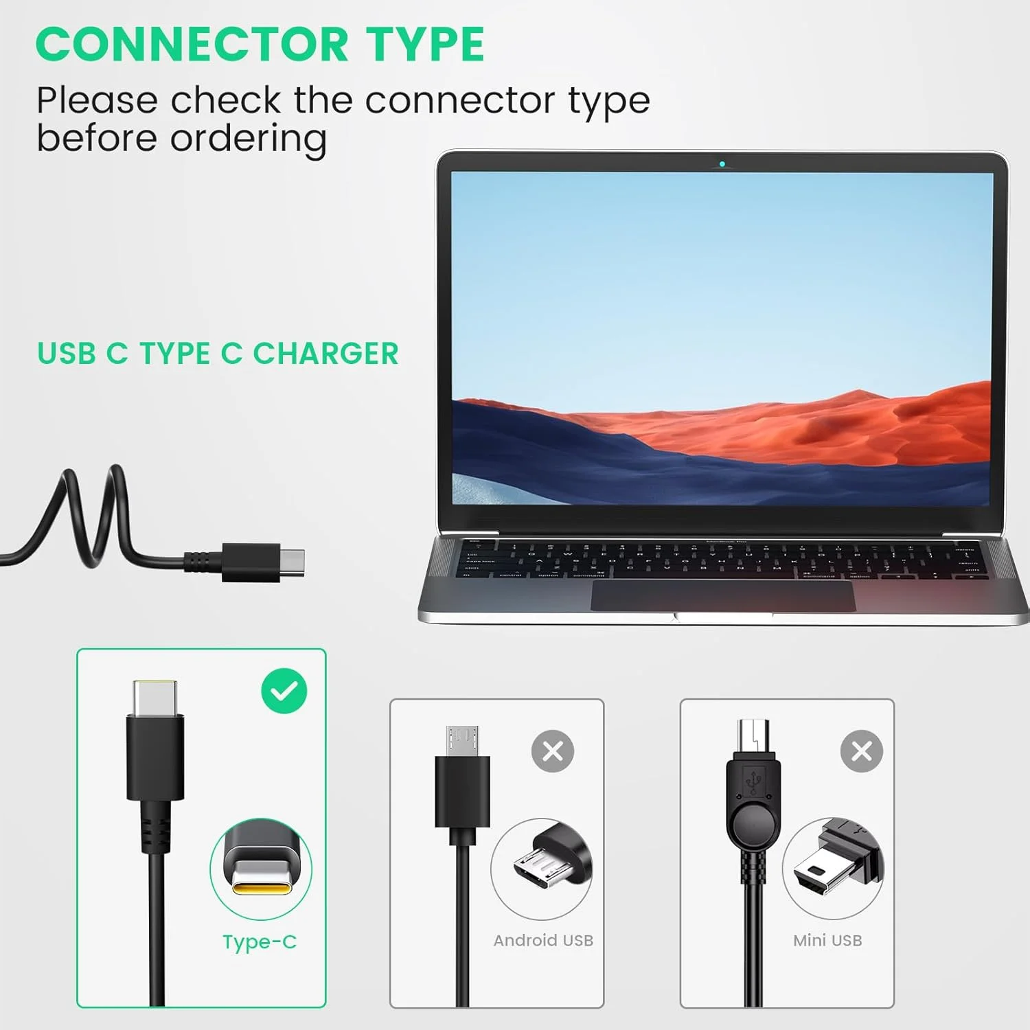 شارژر لپ تاپ 45 واتی USB C آیبرلز برای لنوو ThinkPad Yoga، اچ پی Chromebook، ایسر Chromebook، دل، ایسوس، سامسونگ، گوگل و سایر لپ تاپ های USB Type-C، آداپتور برق 20 ولت 2.25 آمپر شارژر لپ تاپ 45 واتی USB C آیبرلز برای لنوو ThinkPad Yoga، اچ پی Chromebook، ایسر Chromebook، دل، ایسوس، سامسونگ، گوگل و سایر لپ تاپ های USB Type-C، آداپتور برق 20 ولت 2.25 آمپر