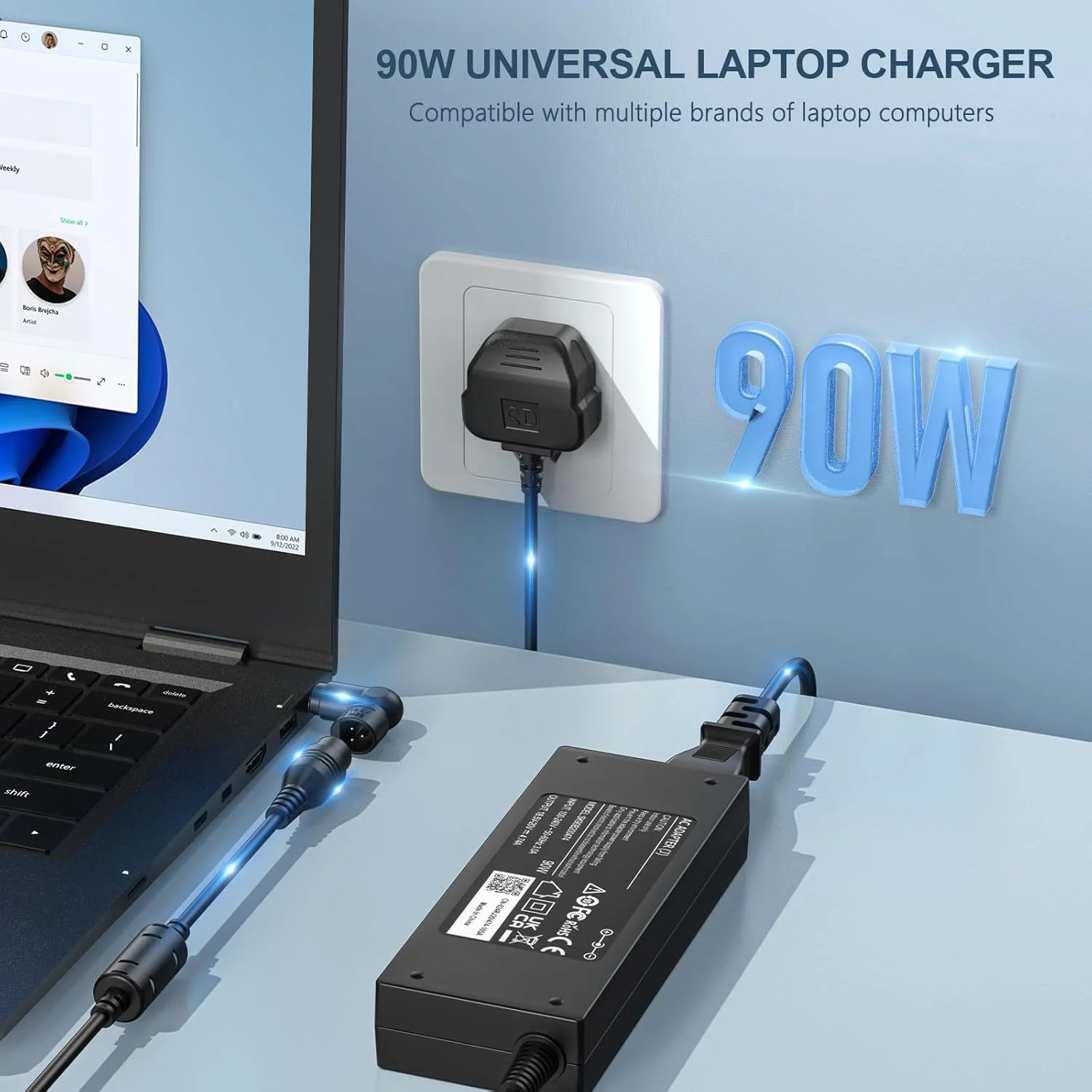 شارژر لپ تاپ یونیورسال 90 واتی Jippofu با 15 سر قابل تعویض سازگار با HP Lenovo Dell Acer ASUS Cable Samsung Monitor Notebook Geteway Ultrabook Toshiba Sony Fujitsu Chromebook آداپتور برق AC شارژر لپ تاپ یونیورسال 90 واتی Jippofu با 15 سر قابل تعویض سازگار با HP Lenovo Dell Acer ASUS Cable Samsung Monitor Notebook Geteway Ultrabook Toshiba Sony Fujitsu Chromebook آداپتور برق AC
