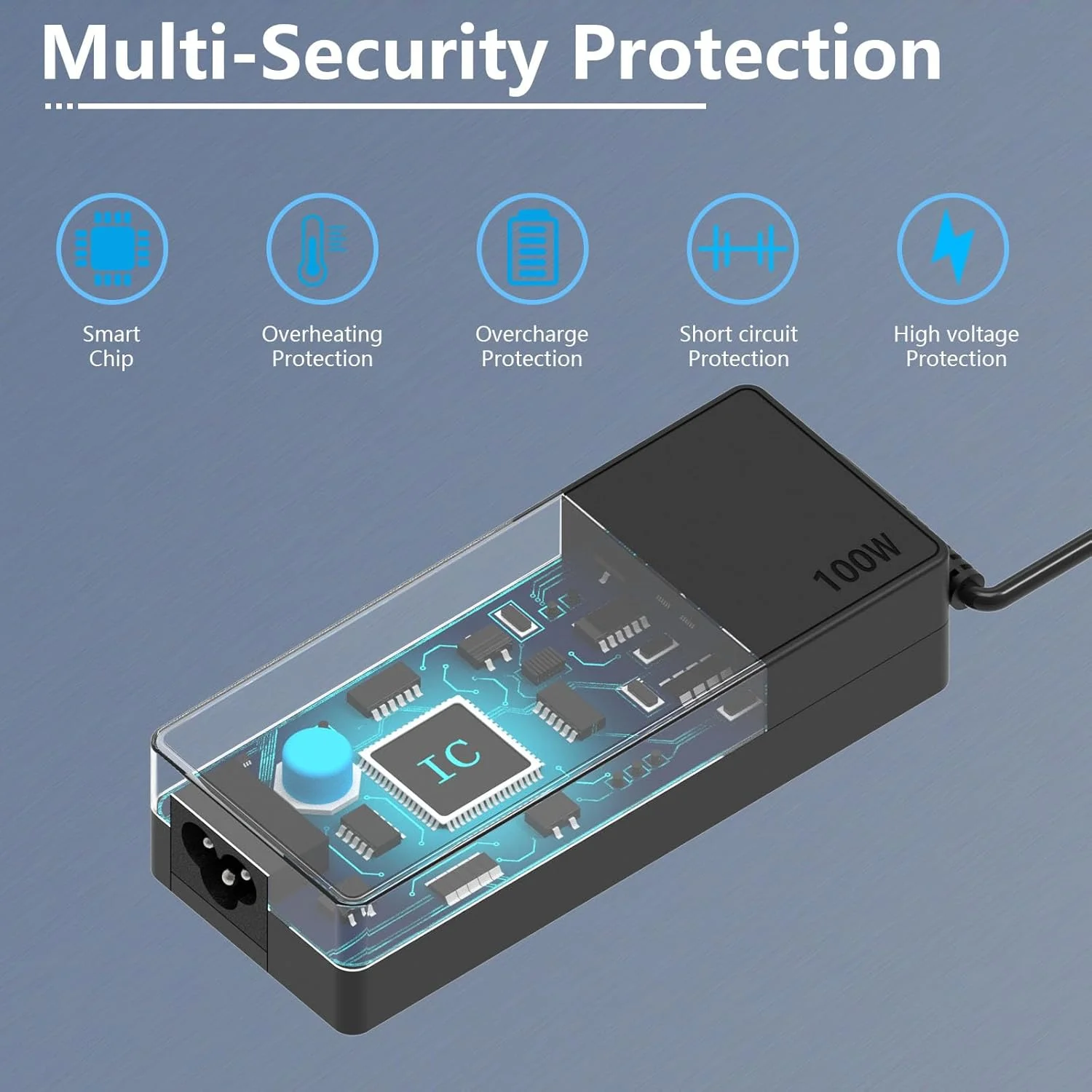 آداپتور برق 100 واتی USB-C جایگزین شارژر سریع سازگار با مک بوک پرو، آیپد، لنوو، اچ پی، لپ تاپ های دل، ایسوس و تمام دستگاه های دارای پورت USB-C، شارژ دستگاه های Type-C 100W 96W 90W 87W آداپتور برق 100 واتی USB-C جایگزین شارژر سریع سازگار با مک بوک پرو، آیپد، لنوو، اچ پی، لپ تاپ های دل، ایسوس و تمام دستگاه های دارای پورت USB-C، شارژ دستگاه های Type-C 100W 96W 90W 87W