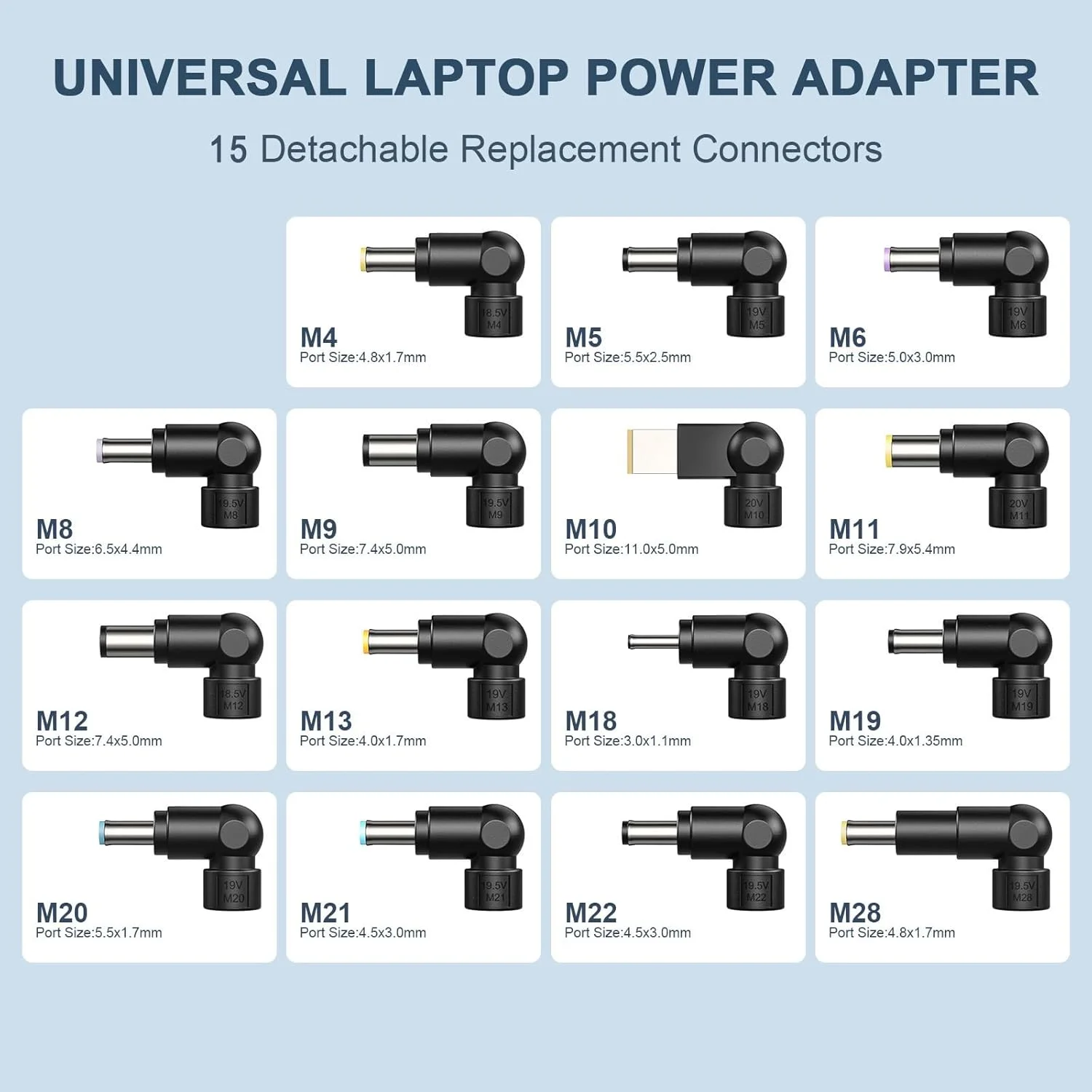 شارژر لپ تاپ یونیورسال 90 واتی Jippofu با 15 سر قابل تعویض سازگار با HP Lenovo Dell Acer ASUS Cable Samsung Monitor Notebook Geteway Ultrabook Toshiba Sony Fujitsu Chromebook آداپتور برق AC شارژر لپ تاپ یونیورسال 90 واتی Jippofu با 15 سر قابل تعویض سازگار با HP Lenovo Dell Acer ASUS Cable Samsung Monitor Notebook Geteway Ultrabook Toshiba Sony Fujitsu Chromebook آداپتور برق AC