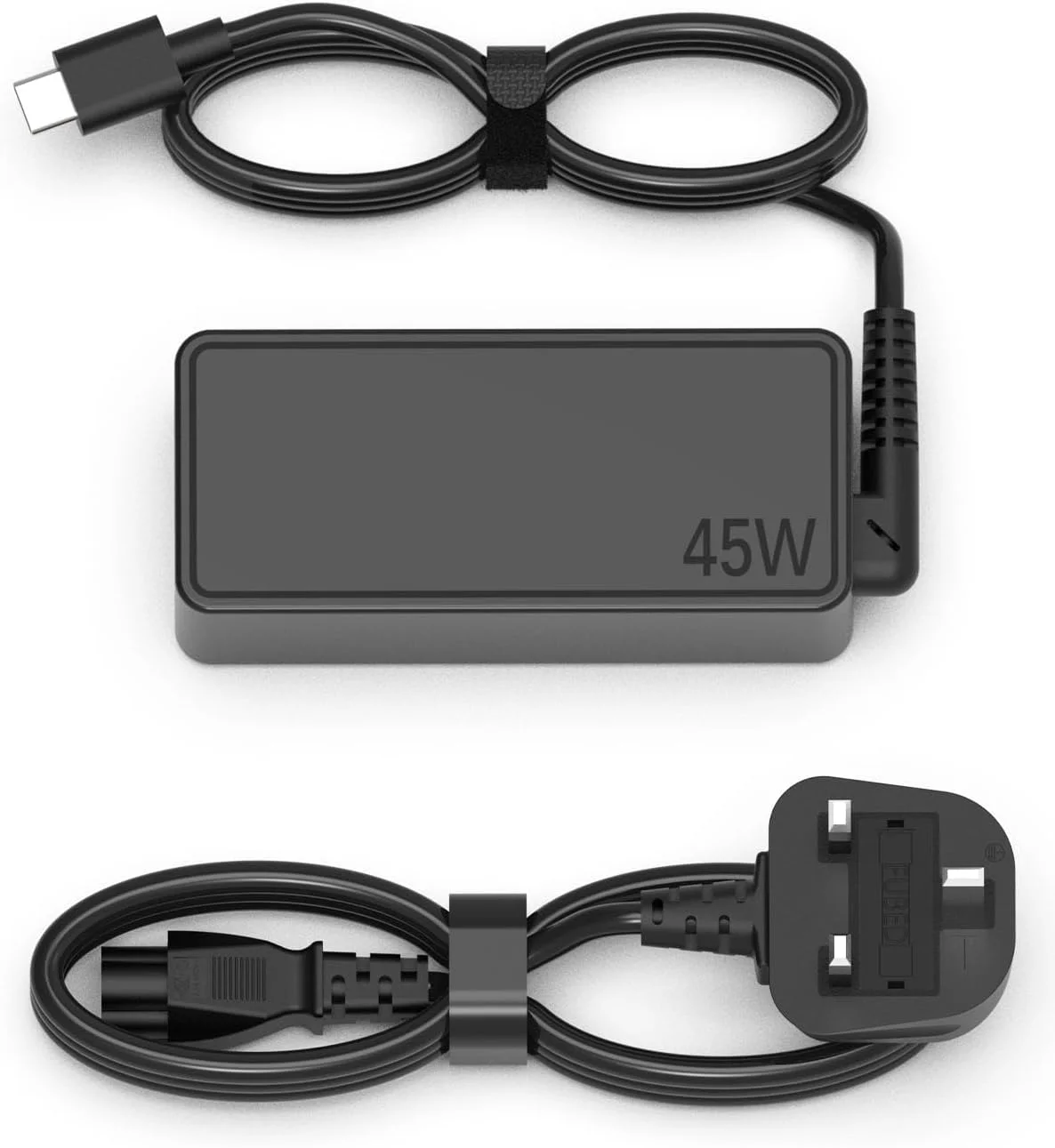 شارژر لپ تاپ 45 واتی USB C Chromebook، شارژ سریع سازگار با Lenovo ThinkPad/IdeaPad Yoga، HP Chromebook/Spectre X360، Acer، Asus، Samsung، Google و دستگاه های بیشتر با کابل منبع تغذیه Type-c