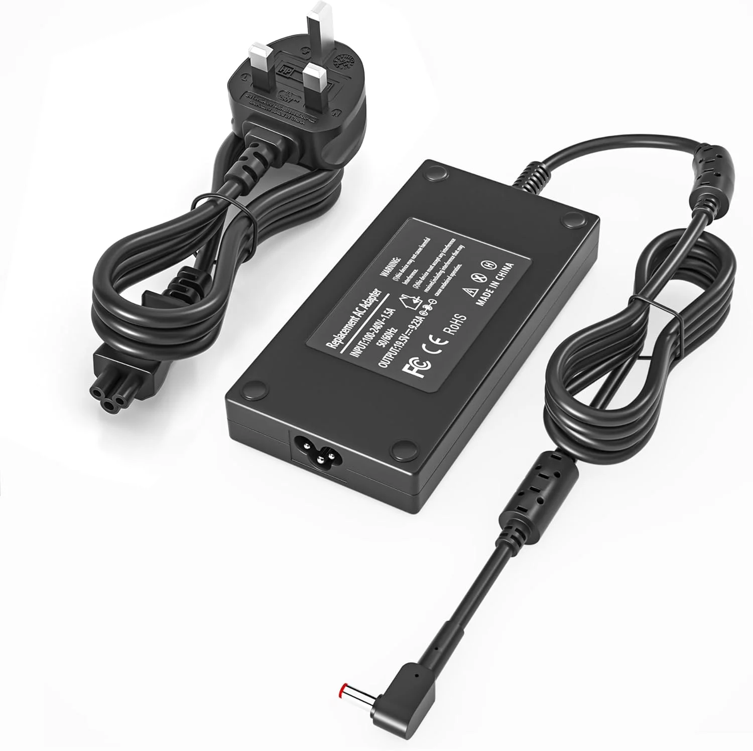 شارژر 180 وات 135 وات NATNO برای لپ تاپ گیمینگ ایسر نیترو 5 7 مدل های AN515 AN515-51 AN515-52 AN515-53 AN715-52 Predator Helios 300 G3-571 G3-572 PH315-52 Predator Triton 300 500 PT314-51 PT315-52 به همراه کابل برق