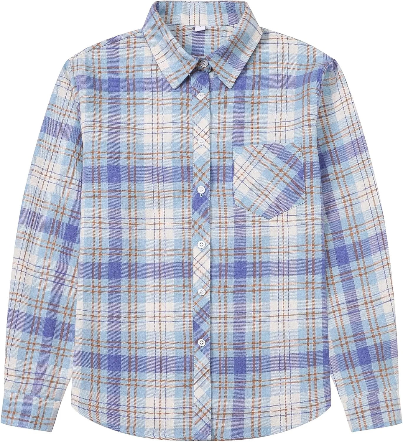 پیراهن های چهارخانه آستین بلند دکمه دار زنانه و دخترانه SANGTREE، سایز 3 ماهه تا 2XL بزرگسال