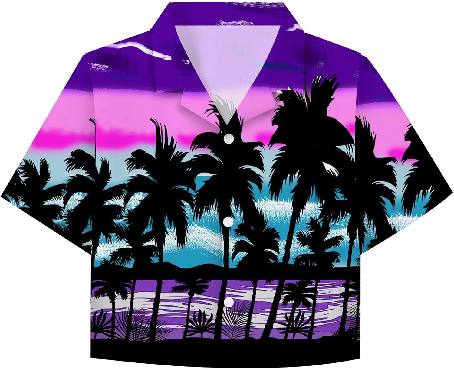 پیراهن های هاوایی کوتاه SANGTREE زنانه آستین کوتاه دکمه دار بلوز تعطیلات ساحلی