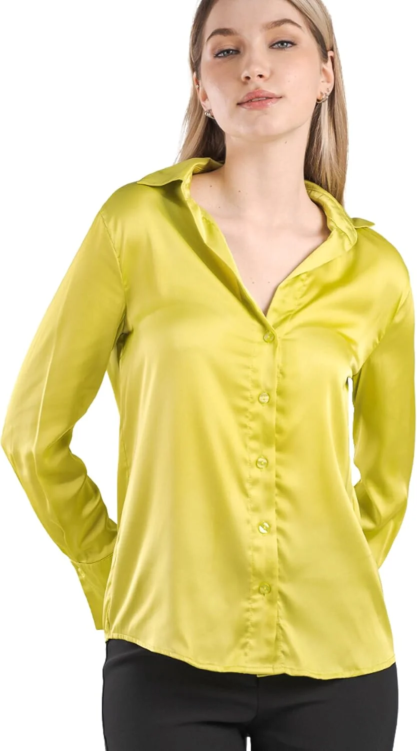 پیراهن دکمه دار طرح دار زنانه SANDY & SID، پیراهن آستین بلند غیر رسمی رنگارنگ برای کار اداری و تجاری پیراهن دکمه دار طرح دار زنانه SANDY & SID، پیراهن آستین بلند غیر رسمی رنگارنگ برای کار اداری و تجاری