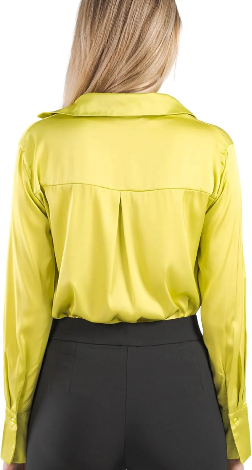 پیراهن دکمه دار طرح دار زنانه SANDY & SID، پیراهن آستین بلند غیر رسمی رنگارنگ برای کار اداری و تجاری