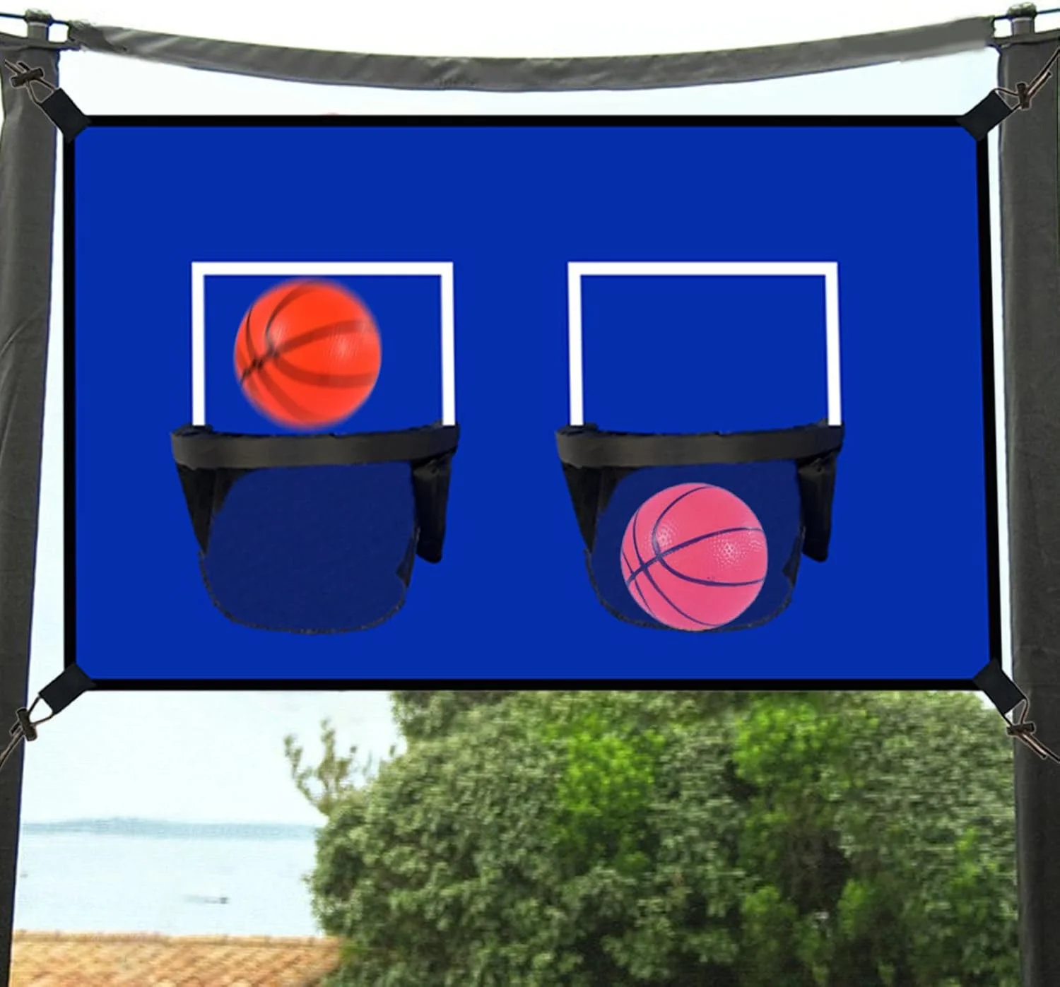 تور بسکتبال فضای باز | حلقه ترامپولین بسکتبال قابل حمل | اسباب بازی های ورزشی ضد آب کودکان، تور متصل به مجموعه بازی پرش برای بازی های داخل و خارج از خانه، سرگرمی خانوادگی تور بسکتبال فضای باز | حلقه ترامپولین بسکتبال قابل حمل | اسباب بازی های ورزشی ضد آب کودکان، تور متصل به مجموعه بازی پرش برای بازی های داخل و خارج از خانه، سرگرمی خانوادگی