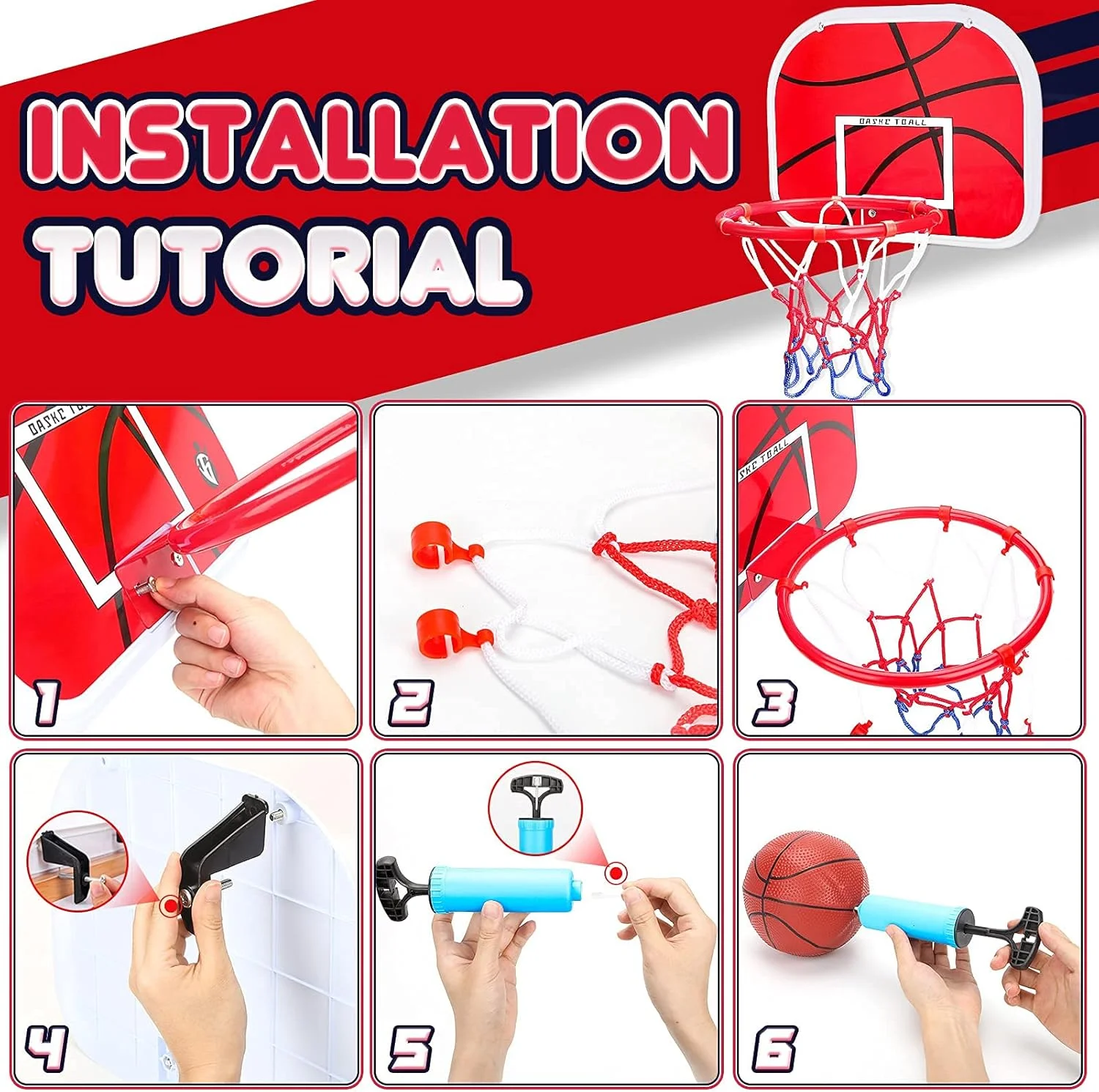 مینی حلقه بسکتبال برای کودکان، ست بازی ورزشی توپ پرتابی دیواری داخل سالن برای پسران و دختران، حلقه تخته قابل حمل کیت تمرین پرتاب بسکتبال داخل سالن برای خانه، اتاق بزرگسالان اداری اتاق خواب کودکان مینی حلقه بسکتبال برای کودکان، ست بازی ورزشی توپ پرتابی دیواری داخل سالن برای پسران و دختران، حلقه تخته قابل حمل کیت تمرین پرتاب بسکتبال داخل سالن برای خانه، اتاق بزرگسالان اداری اتاق خواب کودکان