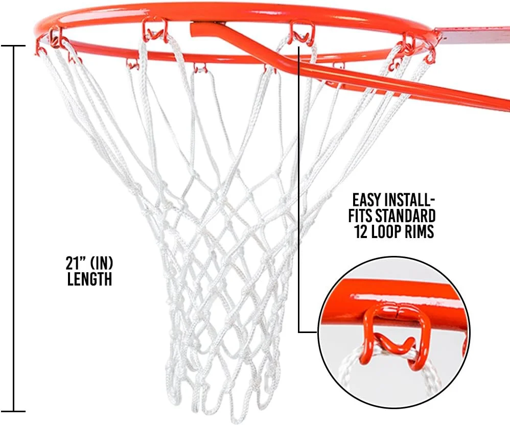 تور بسکتبال سنگین وزن الترا اسپورتینگ گودز - ضد ضربه و مناسب تمام شرایط آب و هوایی، مناسب برای حلقه های استاندارد داخلی و خارجی - 12 حلقه تور بسکتبال سنگین وزن الترا اسپورتینگ گودز - ضد ضربه و مناسب تمام شرایط آب و هوایی، مناسب برای حلقه های استاندارد داخلی و خارجی - 12 حلقه