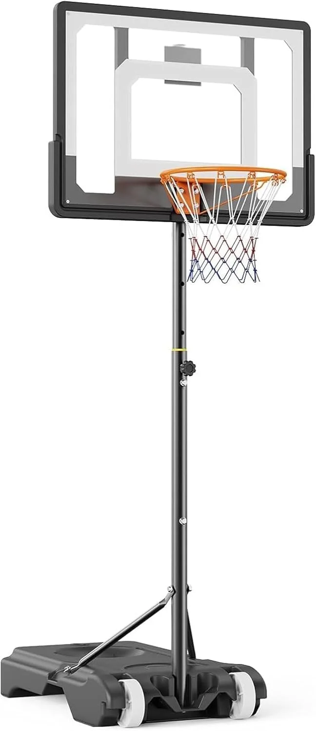 حلقه بسکتبال قابل حمل، سیستم گل بسکتبال قابل تنظیم، پایه سیستم بسکتبال با تخته سیاه و چرخ، پایه پر کردنی، مقاوم در برابر آب و هوا، تور نایلونی، مناسب فضای باز و داخل خانه برای کودکان و بزرگسالان (1.6-2.1 متر) - A… حلقه بسکتبال قابل حمل، سیستم گل بسکتبال قابل تنظیم، پایه سیستم بسکتبال با تخته سیاه و چرخ، پایه پر کردنی، مقاوم در برابر آب و هوا، تور نایلونی، مناسب فضای باز و داخل خانه برای کودکان و بزرگسالان (1.6-2.1 متر) - A…
