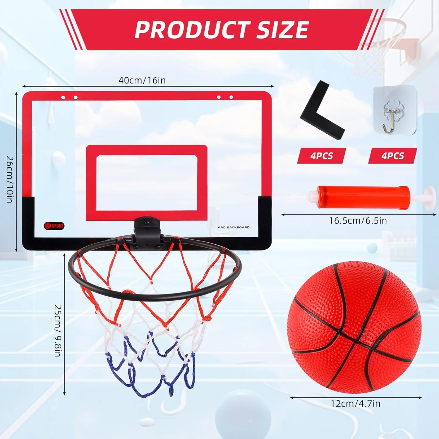 حلقه بسکتبال داخل سالن برای اتاق، حلقه بسکتبال کوچک تاشو مجموعه کودکان در فضای باز با پمپ توپ و تور بسکتبال، حلقه بسکتبال کودکان برای دفتر، هدایای کودکان، اسباب بازی ورزشی (با 4 عدد) حلقه بسکتبال داخل سالن برای اتاق، حلقه بسکتبال کوچک تاشو مجموعه کودکان در فضای باز با پمپ توپ و تور بسکتبال، حلقه بسکتبال کودکان برای دفتر، هدایای کودکان، اسباب بازی ورزشی (با 4 عدد)