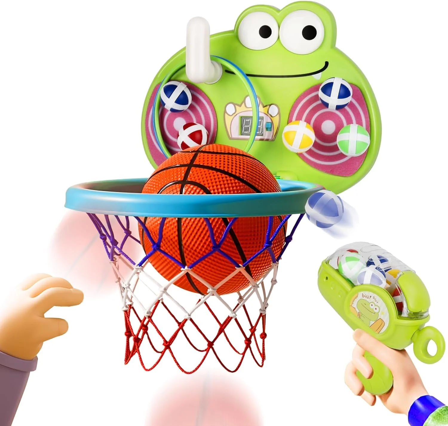 حلقه بسکتبال کودکان Azonee، حلقه بسکتبال داخلی برای کودکان 3-6 ساله، مجموعه بازی 4 در 1 با تابلوی امتیاز الکترونیکی، تمرین پازل داخلی و خارجی با ارتفاع قابل تنظیم برای کودکان (17"*9.7" سبز) حلقه بسکتبال کودکان Azonee، حلقه بسکتبال داخلی برای کودکان 3-6 ساله، مجموعه بازی 4 در 1 با تابلوی امتیاز الکترونیکی، تمرین پازل داخلی و خارجی با ارتفاع قابل تنظیم برای کودکان (17"*9.7" سبز)