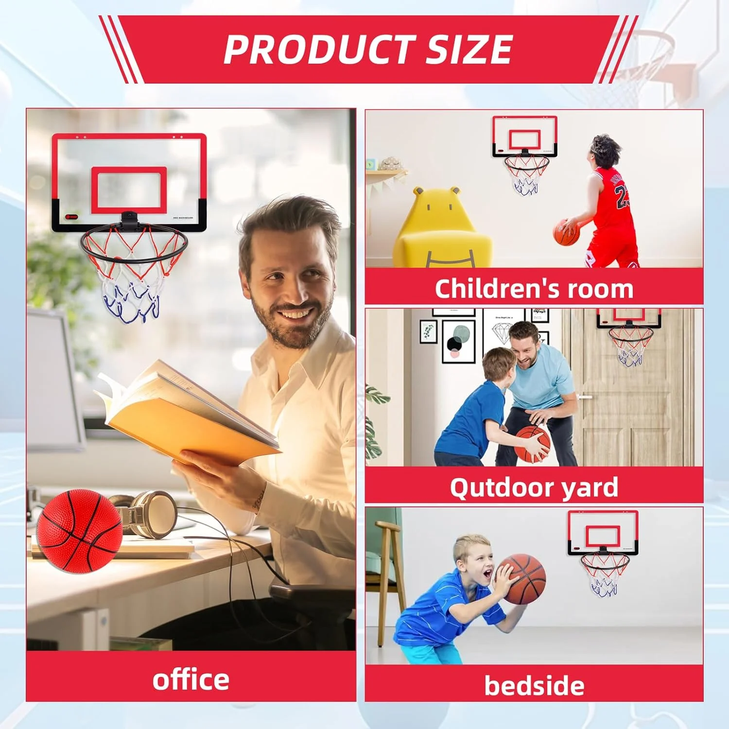 حلقه بسکتبال داخل سالن برای اتاق، حلقه بسکتبال کوچک تاشو مجموعه کودکان در فضای باز با پمپ توپ و تور بسکتبال، حلقه بسکتبال کودکان برای دفتر، هدایای کودکان، اسباب بازی ورزشی (با 4 عدد) حلقه بسکتبال داخل سالن برای اتاق، حلقه بسکتبال کوچک تاشو مجموعه کودکان در فضای باز با پمپ توپ و تور بسکتبال، حلقه بسکتبال کودکان برای دفتر، هدایای کودکان، اسباب بازی ورزشی (با 4 عدد)