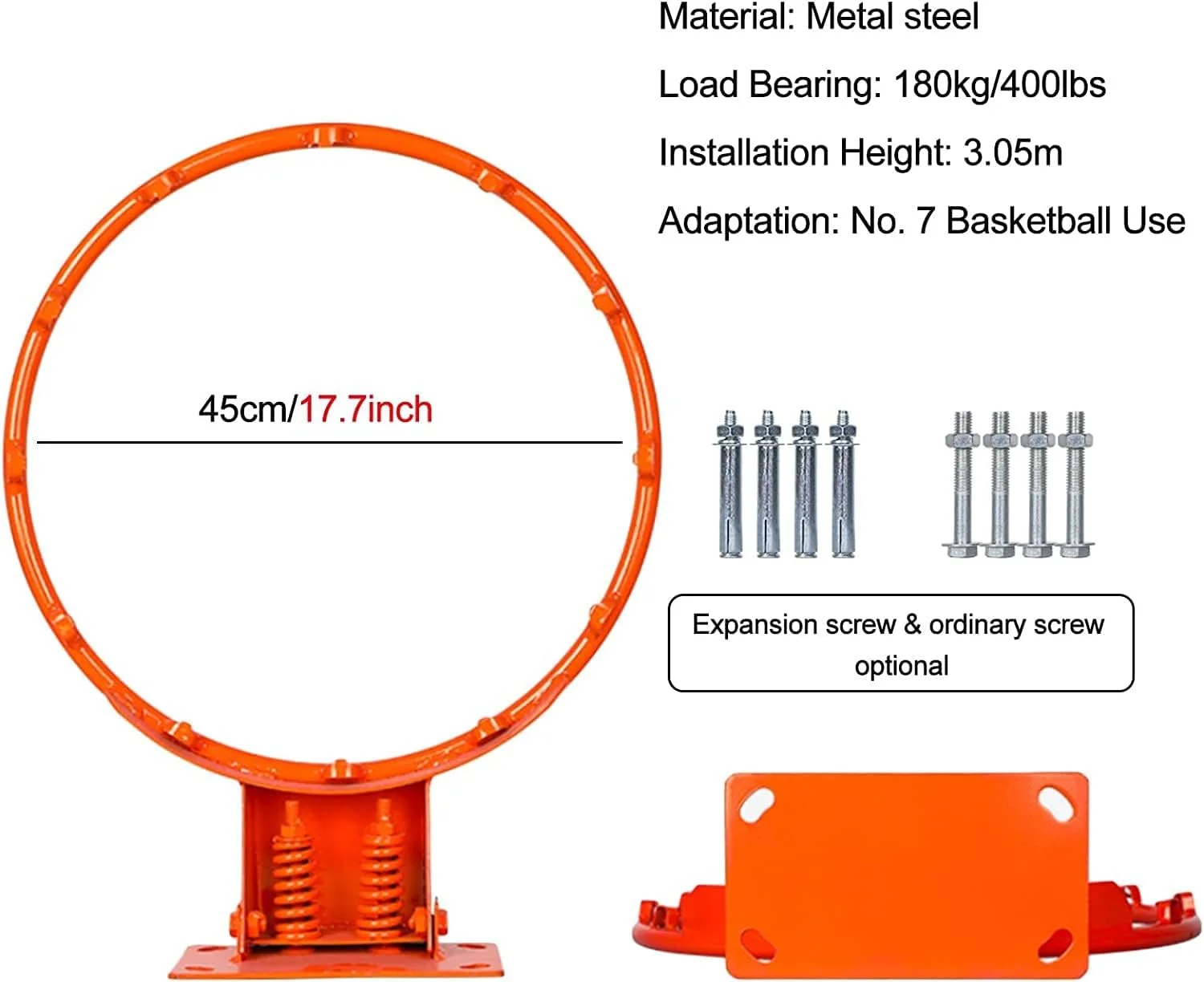ست بسکتبال کودکان، حلقه بسکتبال، تور بسکتبال، هدف بسکتبال داخلی و خارجی، حلقه بسکتبال دیواری، پایه بسکتبال با قطر سبد 45 سانتی متر (رنگ: مدل پیچ معمولی) ست بسکتبال کودکان، حلقه بسکتبال، تور بسکتبال، هدف بسکتبال داخلی و خارجی، حلقه بسکتبال دیواری، پایه بسکتبال با قطر سبد 45 سانتی متر (رنگ: مدل پیچ معمولی)