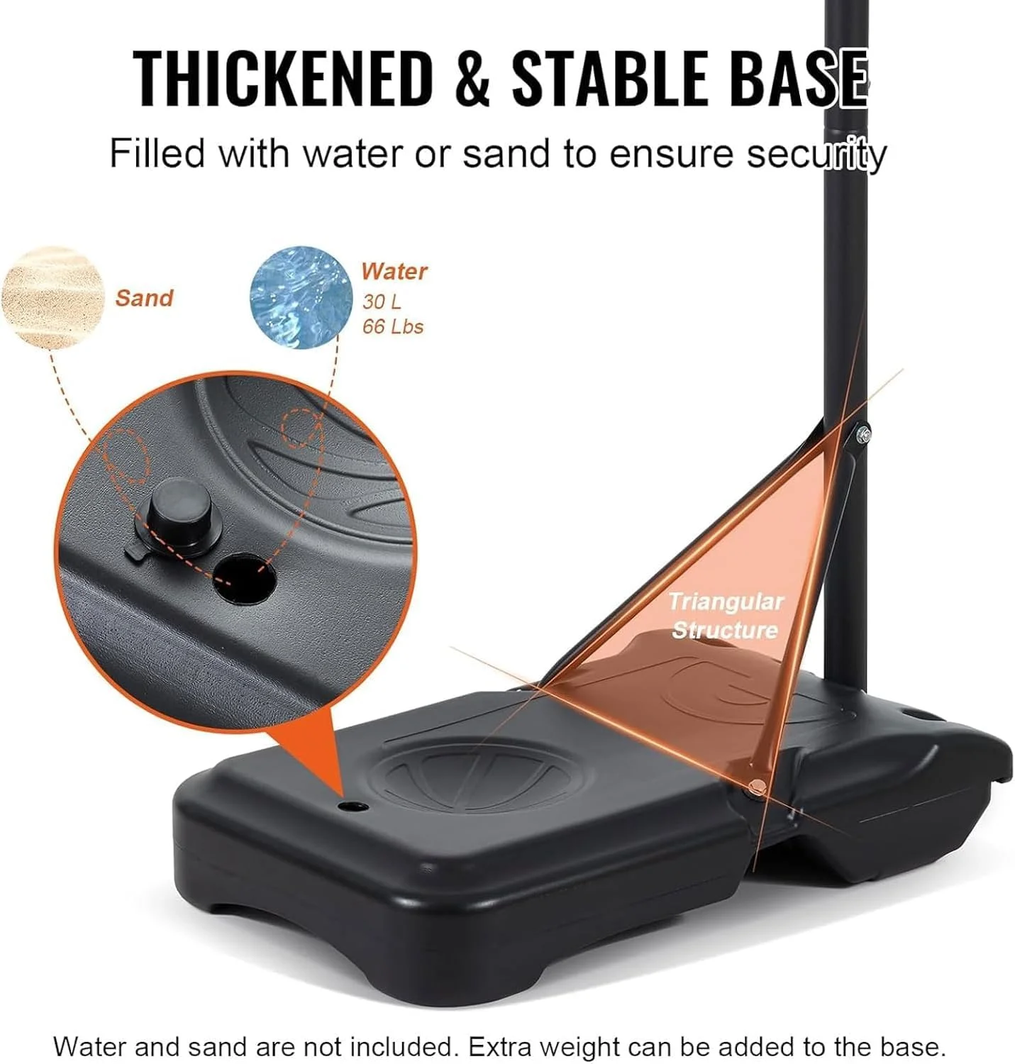 حلقه بسکتبال قابل حمل، سیستم گل بسکتبال قابل تنظیم، پایه سیستم بسکتبال با تخته سیاه و چرخ، پایه پر کردنی، مقاوم در برابر آب و هوا، تور نایلونی، مناسب فضای باز و داخل خانه برای کودکان و بزرگسالان (1.6-2.1 متر) - A…