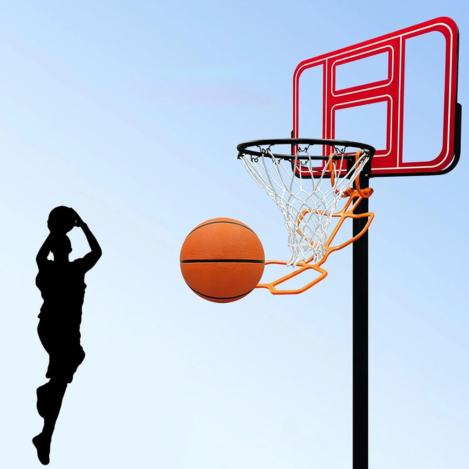 تور جمع کننده توپ بسکتبال AXIWOEI با قلاب، مناسب برای استفاده در محیط های داخلی و خارجی، تمرین دهنده قابل حمل شوت توپ، نصب آسان تور جمع کننده توپ بسکتبال AXIWOEI با قلاب، مناسب برای استفاده در محیط های داخلی و خارجی، تمرین دهنده قابل حمل شوت توپ، نصب آسان