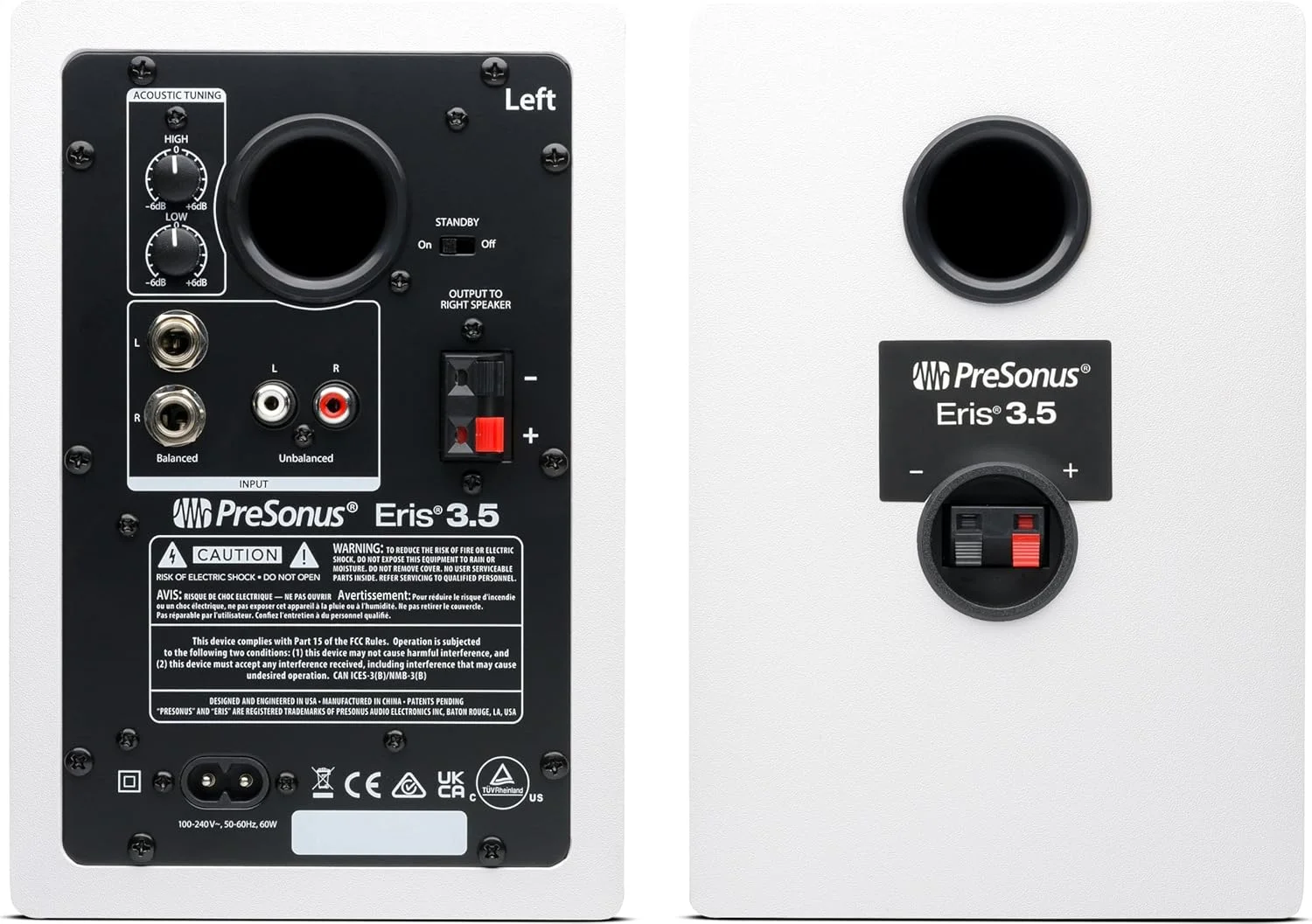 اسپیکر اکتیو پریسونوس Eris 3.5 Gen 2 برای چندرسانه‌ای، بازی، تولید موسیقی استودیویی، توان 50 وات، سفید