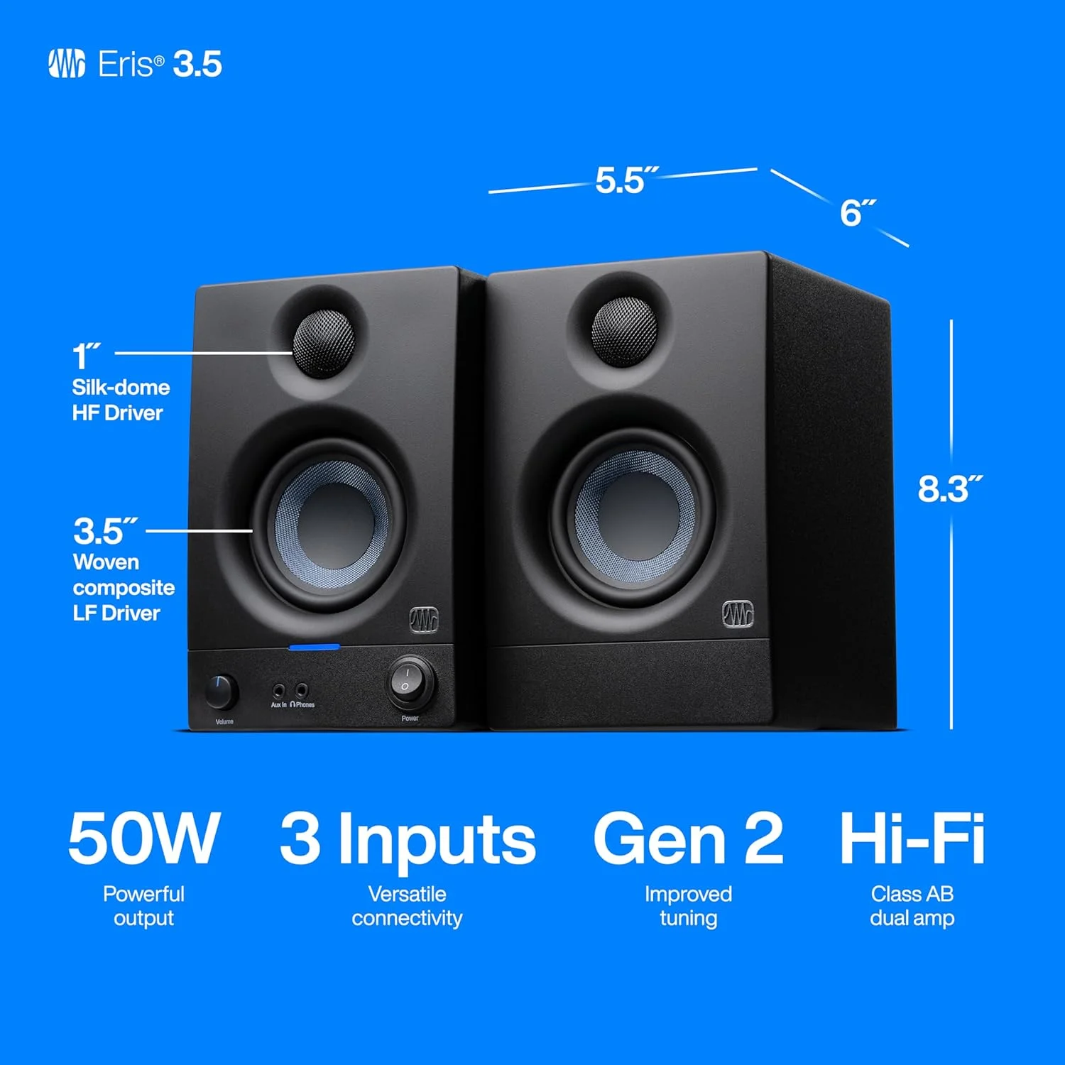 مانیتور استودیویی PreSonus Eris 3.5 مانیتور استودیویی PreSonus Eris 3.5