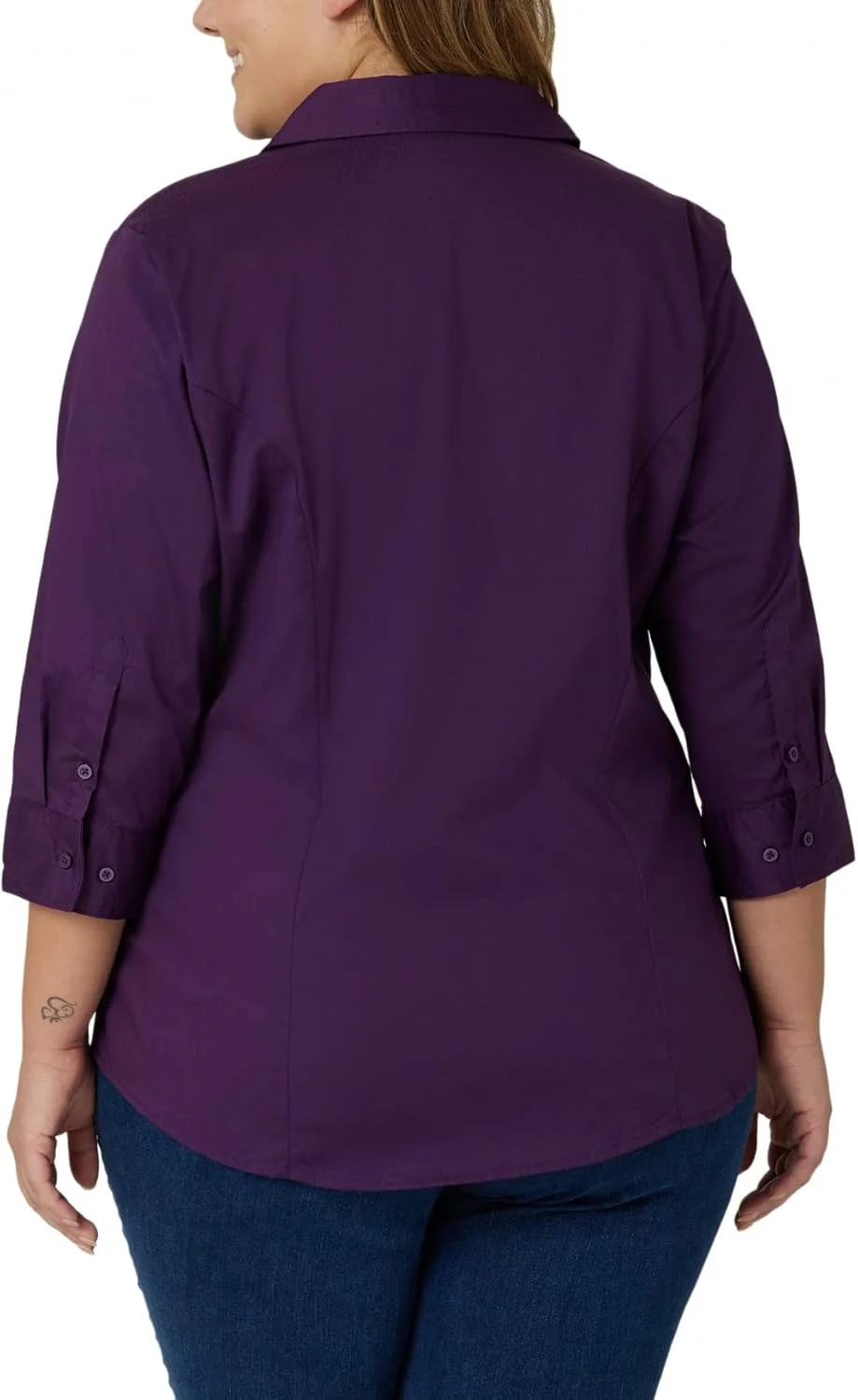 پیراهن زنانه آستین سه ربع با نگهداری آسان Riders by Lee Indigo سایز بزرگ