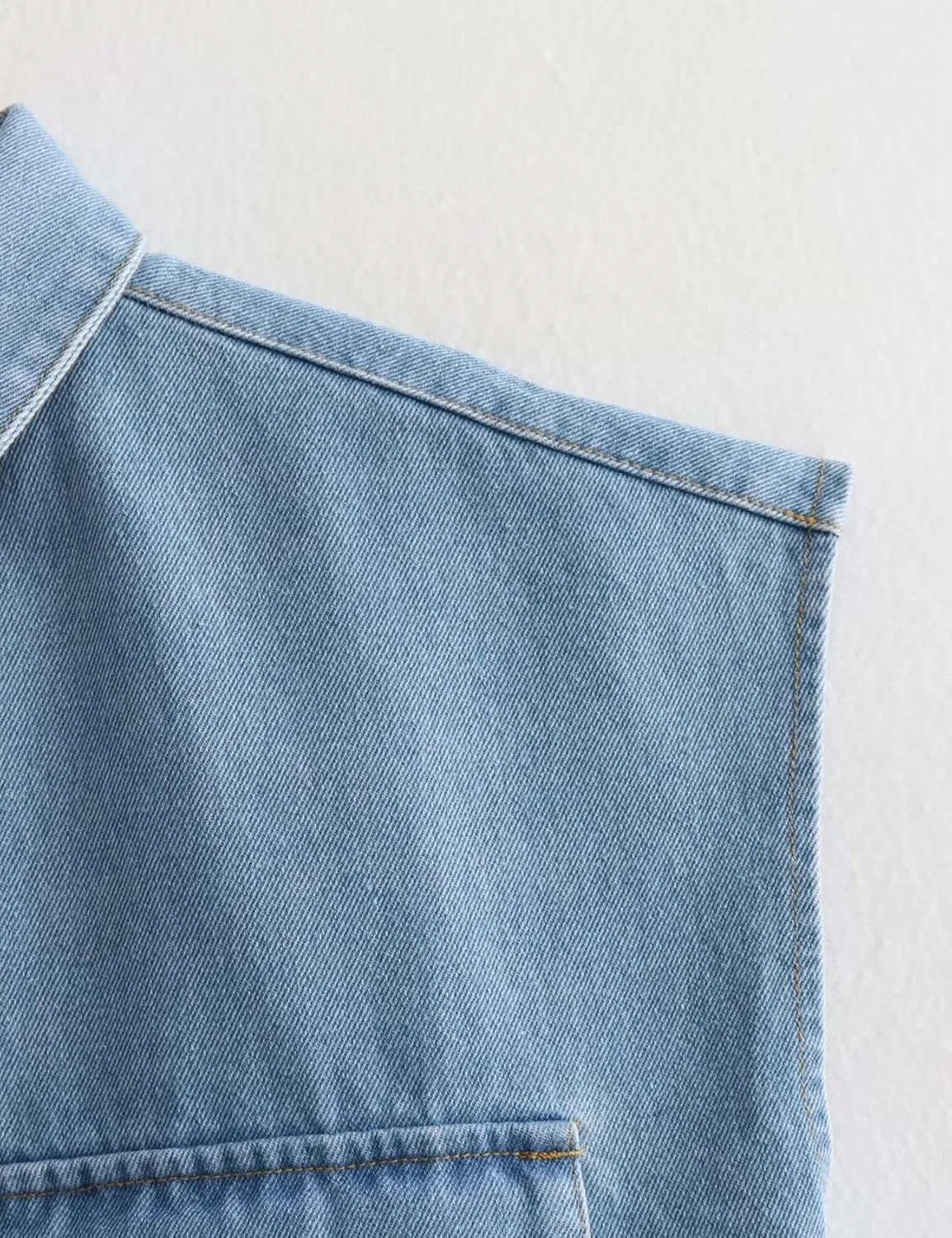 پیراهن زنانه کوتاه دکمه دار Perbai، تاپ جین آستین حلقه ای گشاد یقه دار تابستانی با جیب