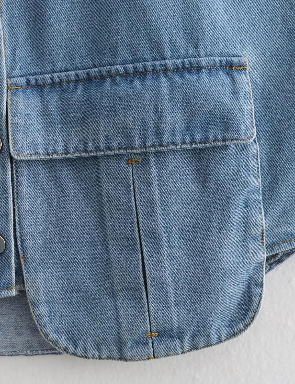 پیراهن زنانه کوتاه دکمه دار Perbai، تاپ جین آستین حلقه ای گشاد یقه دار تابستانی با جیب