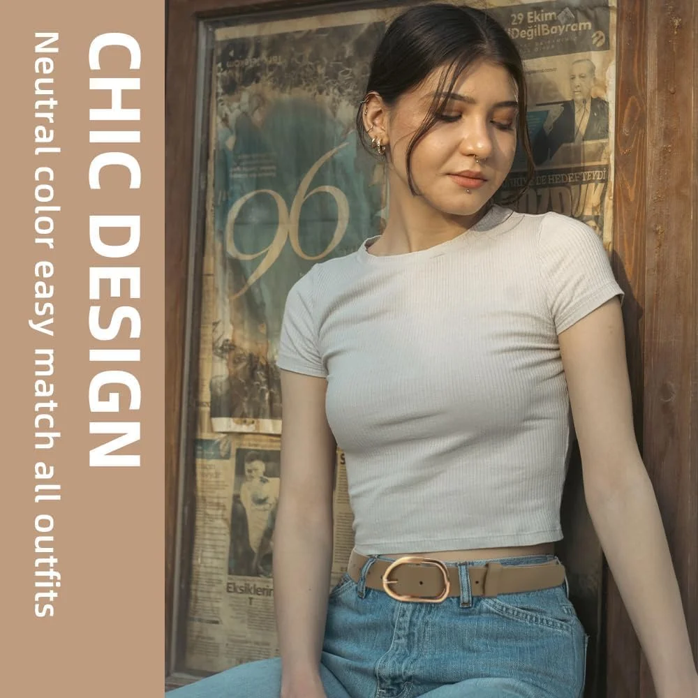 کمربند کشی جدید زنانه، کمربند کشی شیک و همه کاره، کمربند نامرئی قابل تنظیم زنانه، مناسب برای شلوار جین و لباس (4 عدد، 4 رنگ)