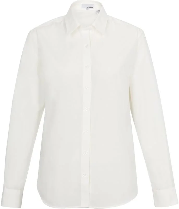 پیراهن زنانه دکمه دار آستین بلند پاپلین مناسب کار، اداره، محیط های رسمی و غیر رسمی (موجود در سایز بزرگ)