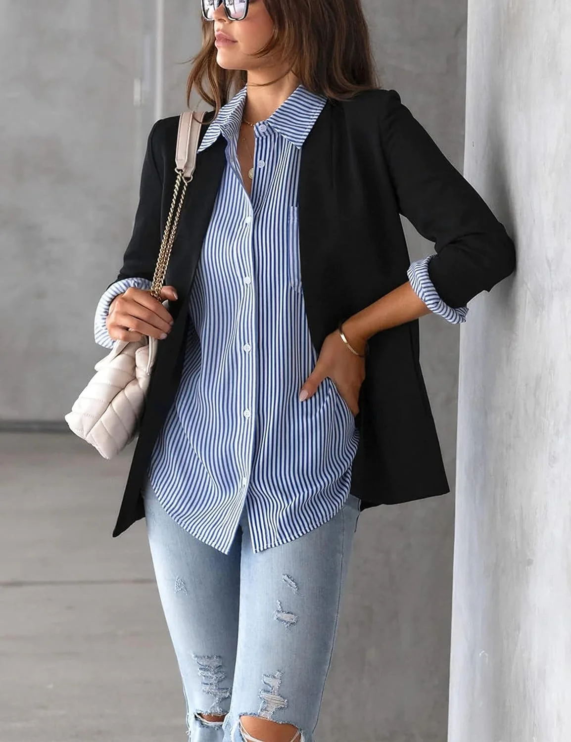 پیراهن های دکمه دار رنگ ثابت مینگژو زنانه، مناسب برای استفاده روزمره، محیط کار و استایل رسمی