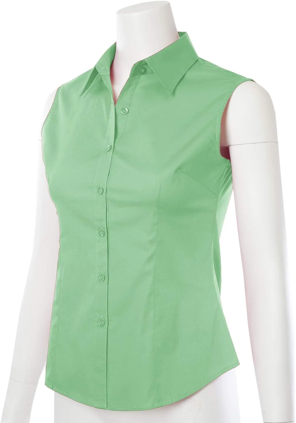 لباس MAYSIX APPAREL، بلوز آستین حلقه ای کشی دکمه دار یقه دار مناسب محیط کار، رسمی و غیر رسمی زنانه (XS-1XL)